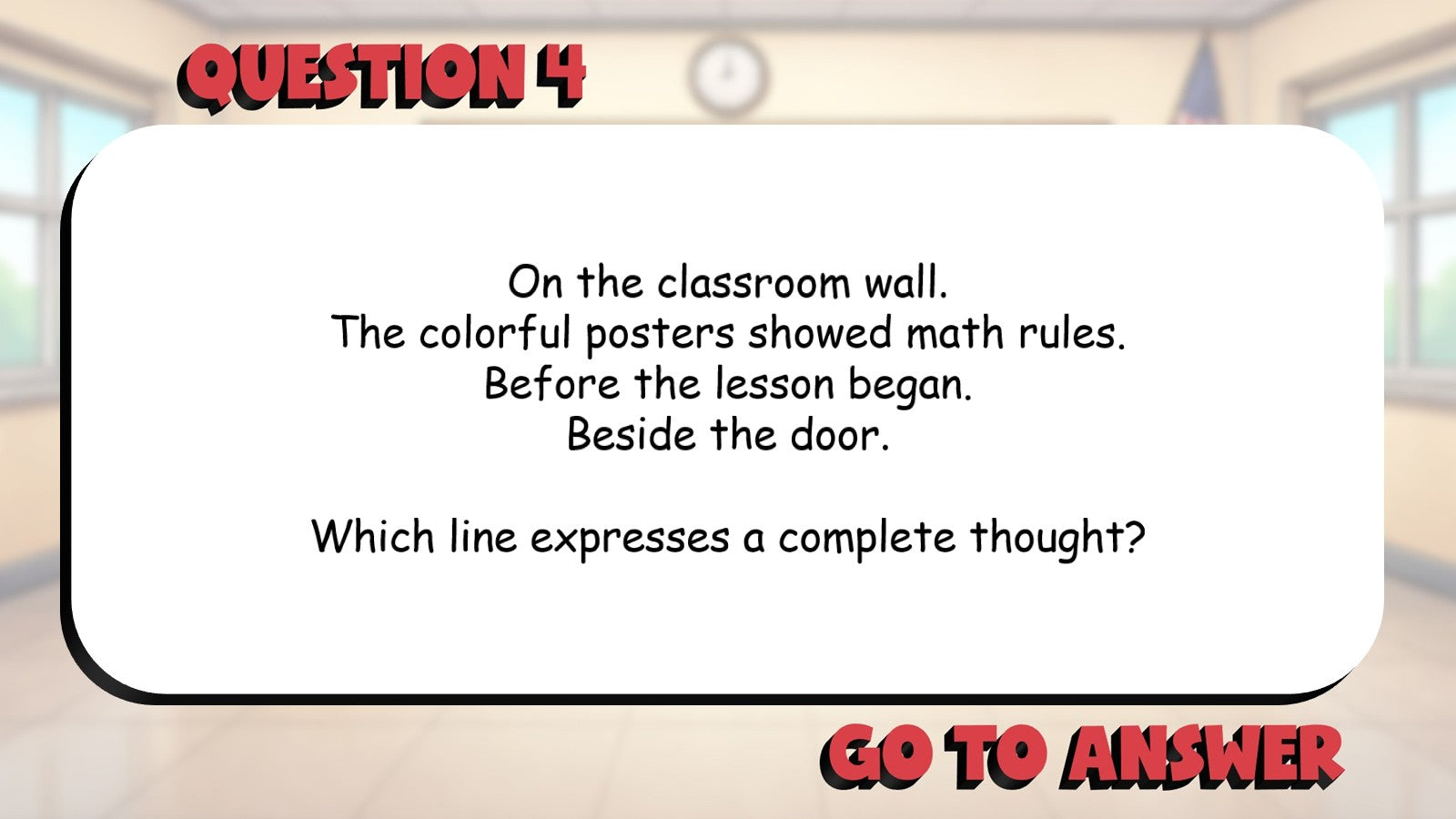Identify Complete Sentences BIG TERRIBLE GAME - No Prep Grade 3 ELA Review