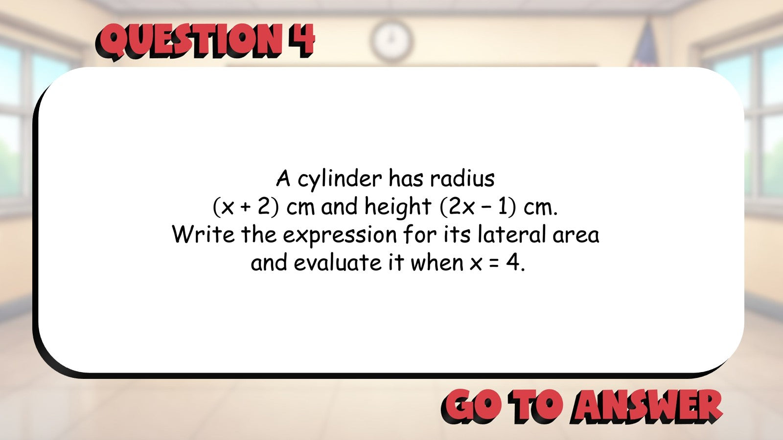 Lateral Area of Cylinders BIG TERRIBLE GAME - No Prep Geometry Math Review