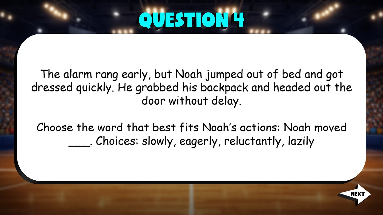 Select Words That Best Fit Context TRASHKETBALL ELA Game - No Prep Grade 4