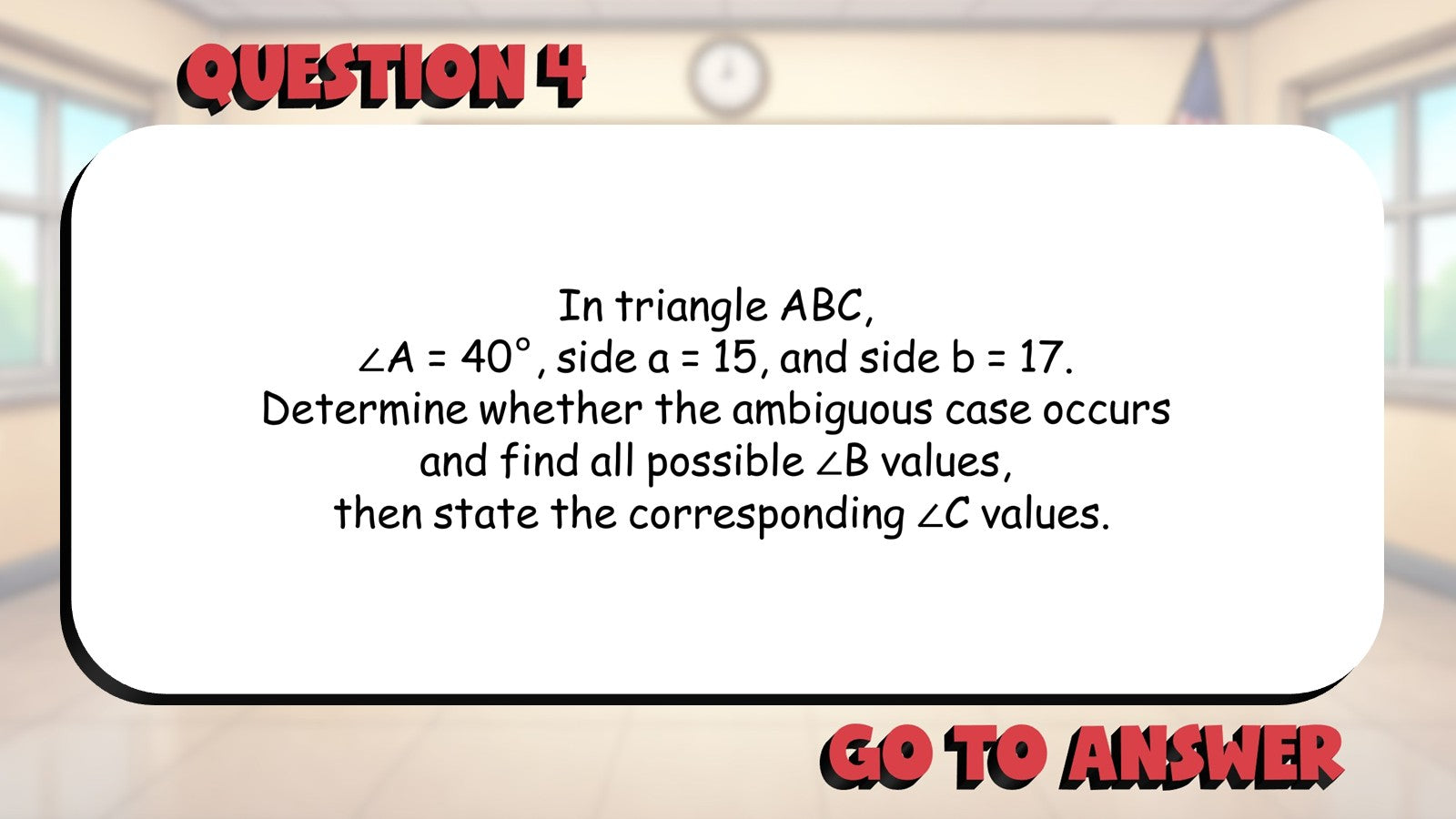 Law of Sines BIG TERRIBLE GAME - No Prep Algebra 2 Math Review Activity