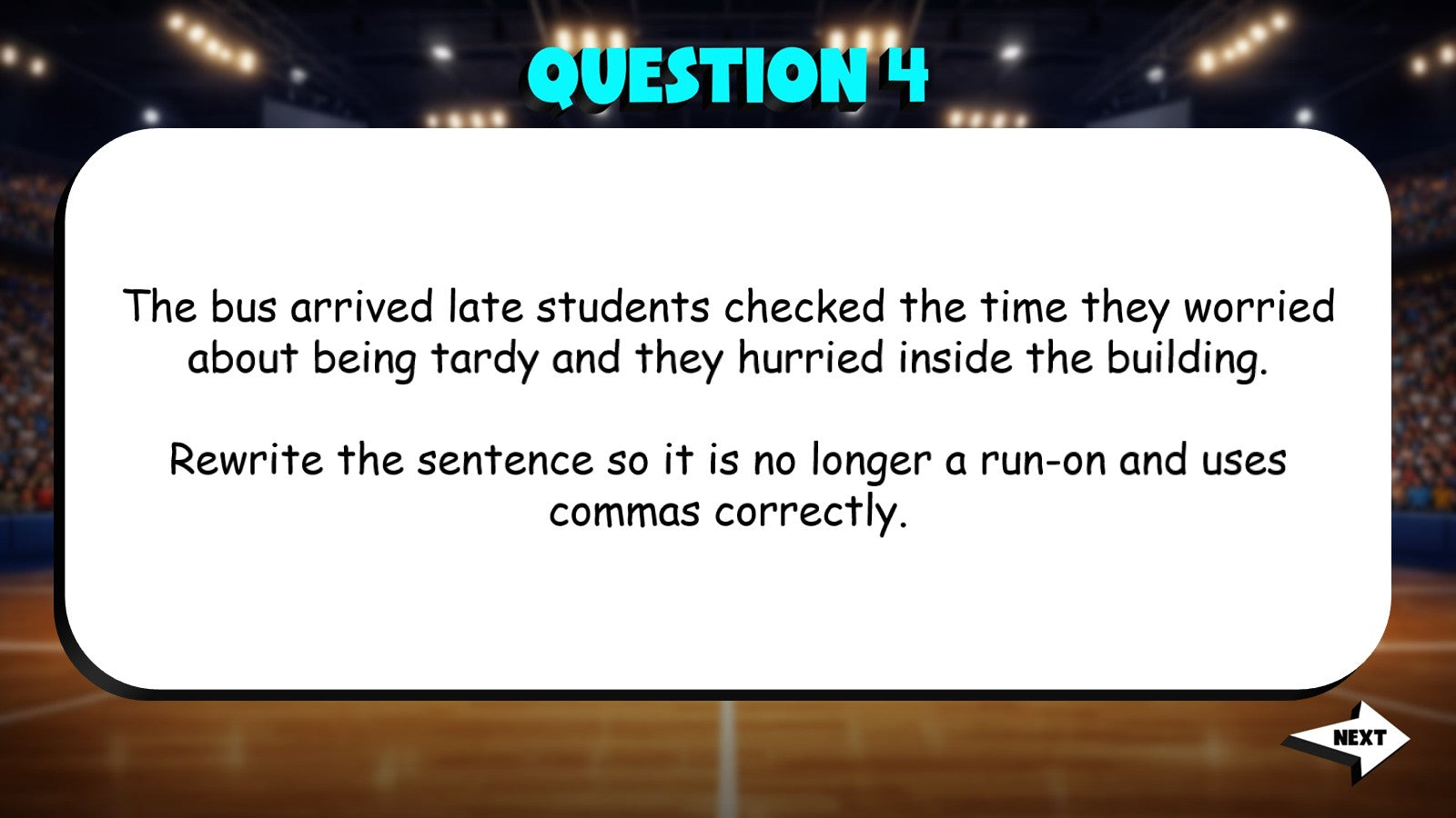 Identify Run On Sentences & Comma Errors TRASHKETBALL ELA Game - No Prep Grade 4