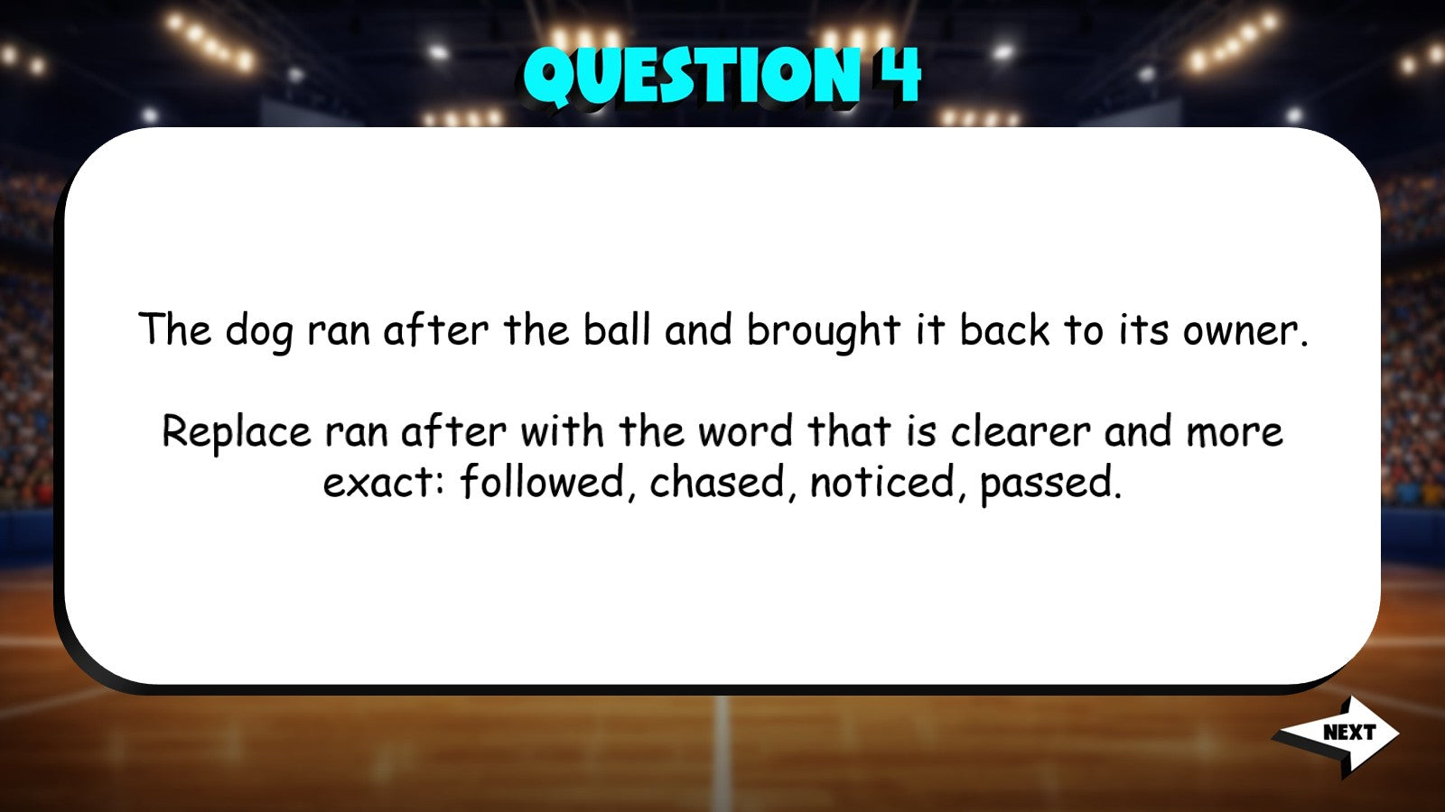 Select Revisions That Improve Word Choice TRASHKETBALL ELA Game - Grade 4