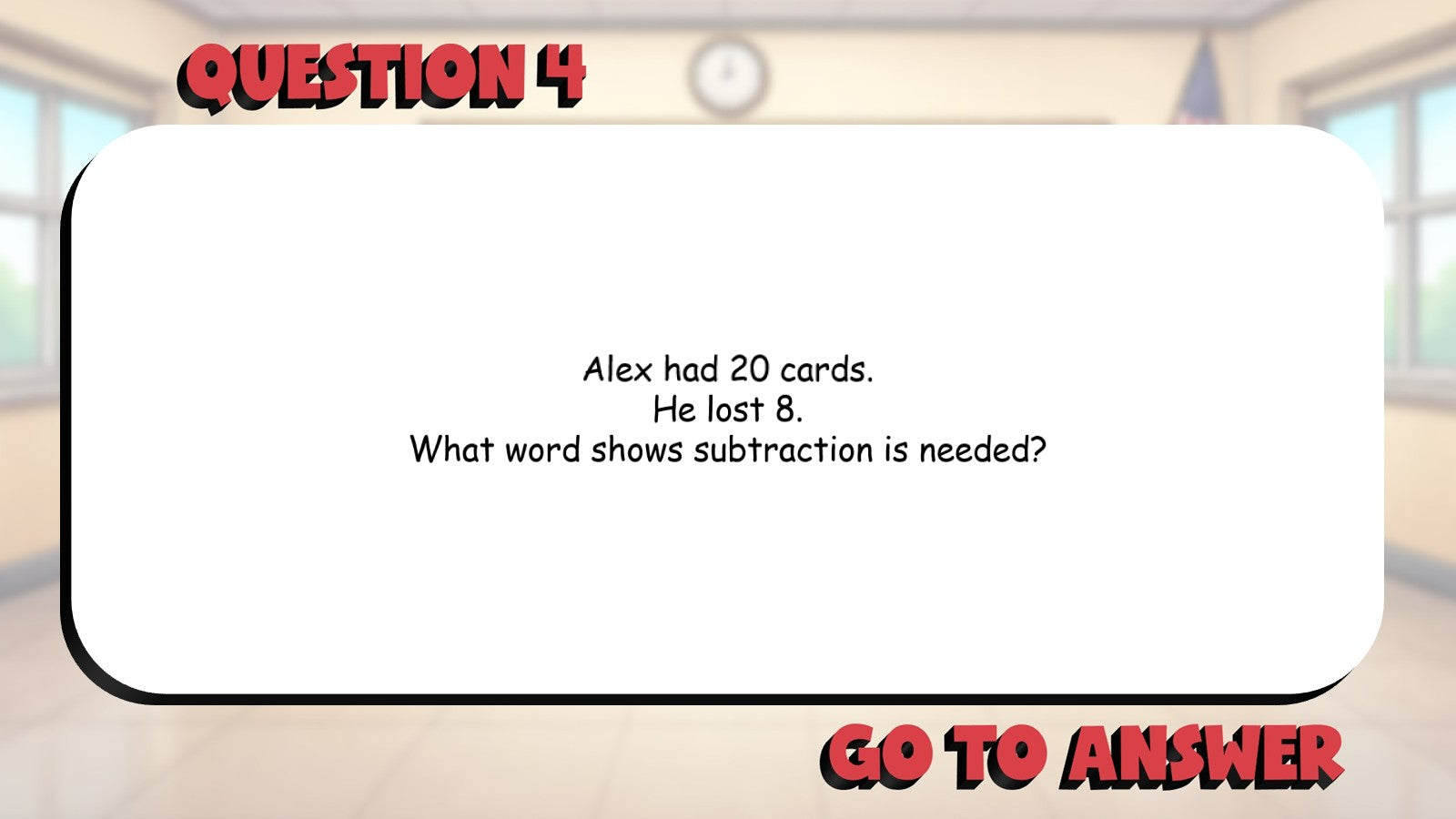 Identifying Operation from Key Words BIG TERRIBLE GAME - Grade 3 Math Review