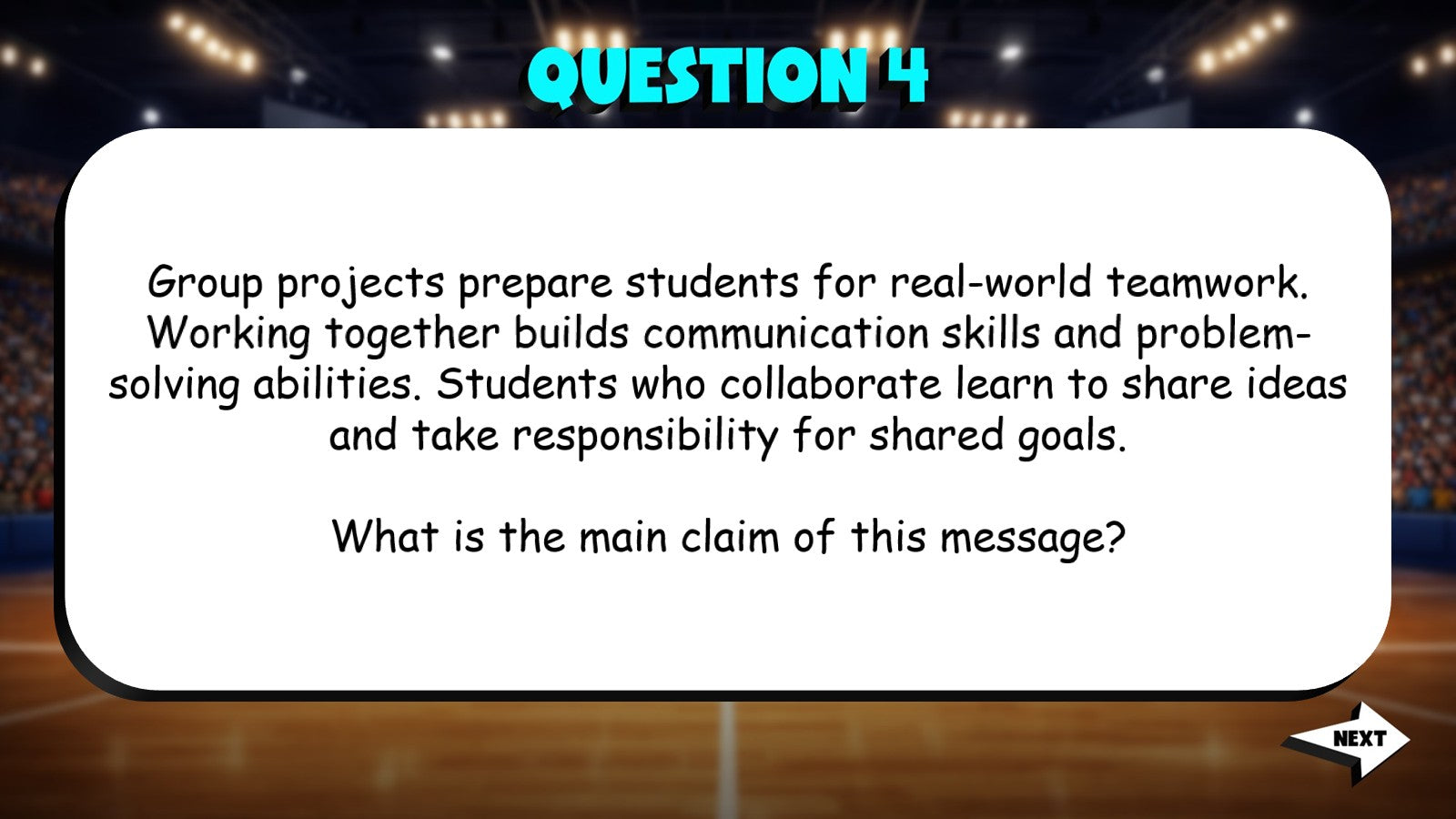 Evaluate Main Claims in Media Messages TRASHKETBALL ELA Game - No Prep Grade 7