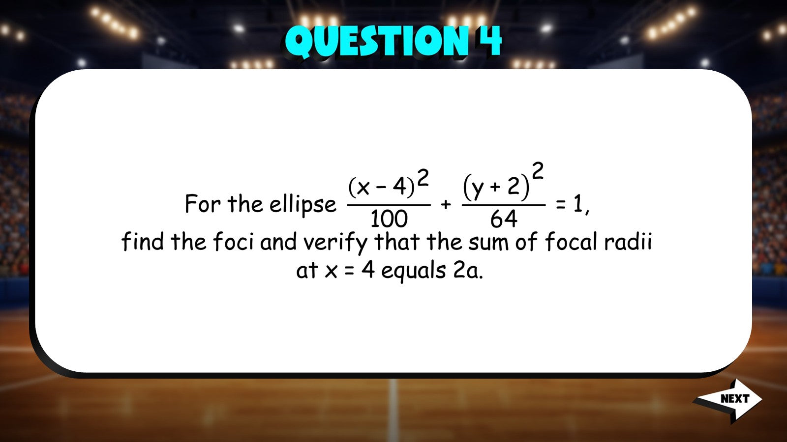 Properties of Ellipses TRASHKETBALL Math Game - No Prep Algebra 2 Review