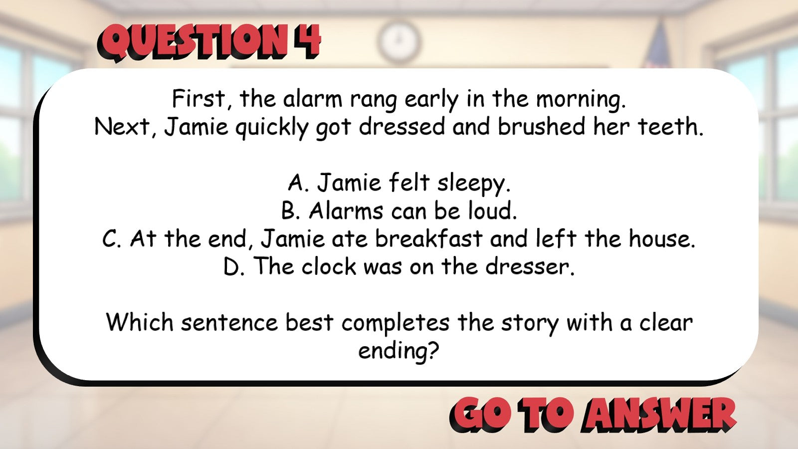 Identify Clear Beginnings Middles & Endings BIG TERRIBLE GAME - Grade 3 ELA