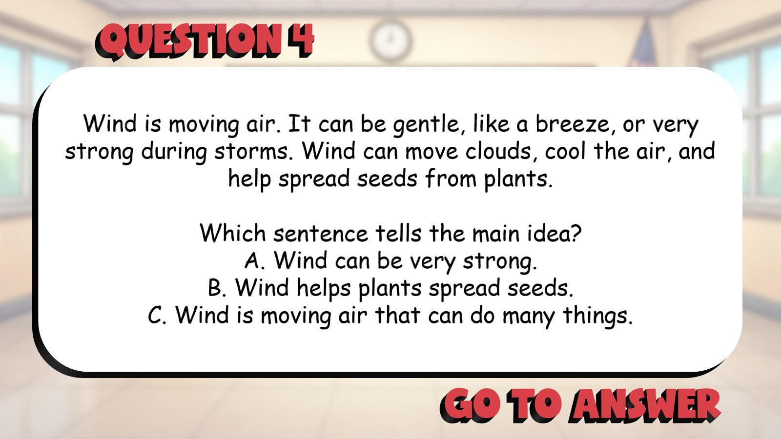 Main Idea of an Informational Paragraph BIG TERRIBLE GAME - Grade 3 ELA Review