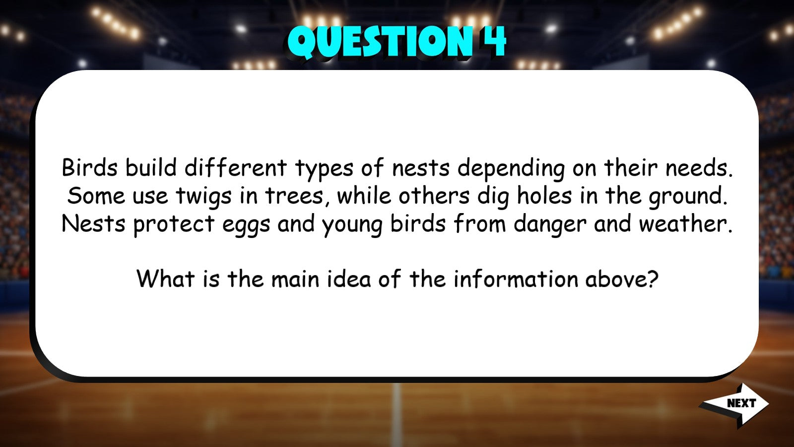 Identify the Main Idea of an Informational Text TRASHKETBALL ELA Game - Grade 4