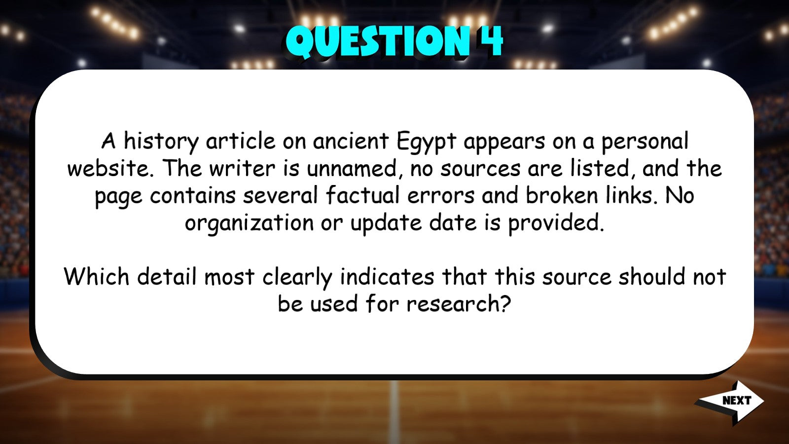 Identify Credible Sources TRASHKETBALL ELA Game - No Prep Grade 6 Review