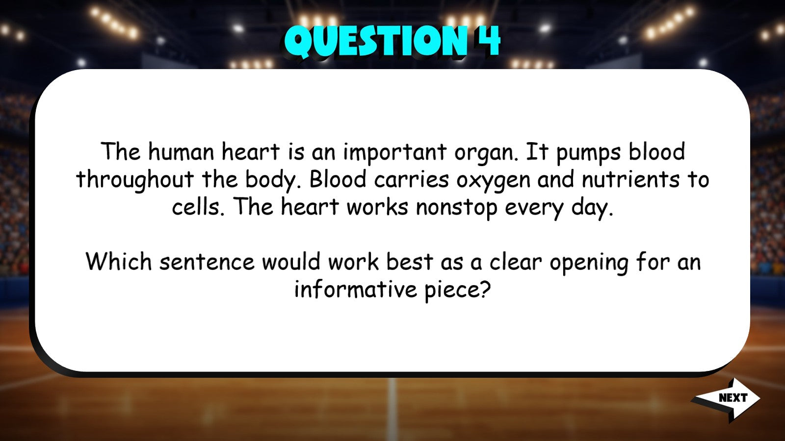 Identify Clear Introductions to Topics TRASHKETBALL ELA Game - No Prep Grade 4