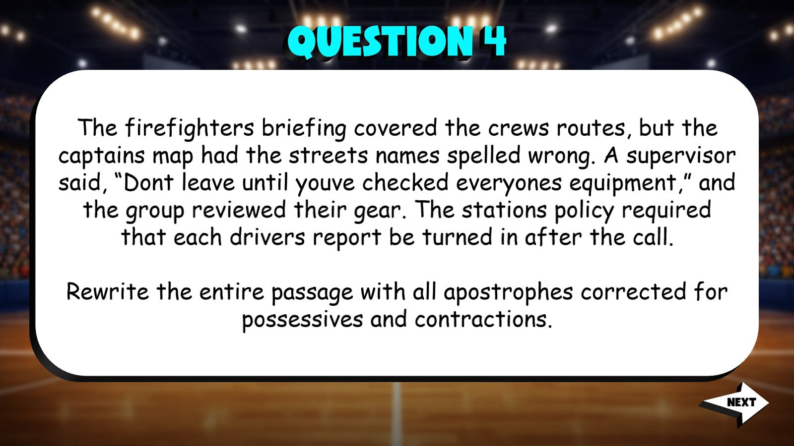 Apostrophes in Possessives & Contractions TRASHKETBALL ELA Game - Grade 10