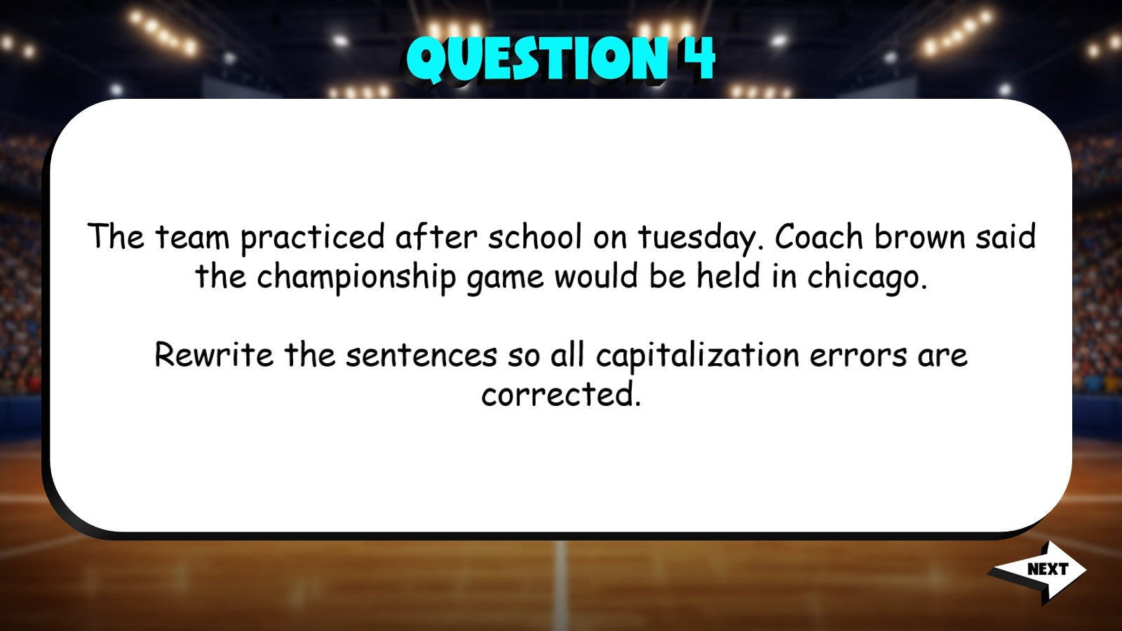 Identify Capitalization Errors TRASHKETBALL ELA Game - No Prep Grade 4 Review