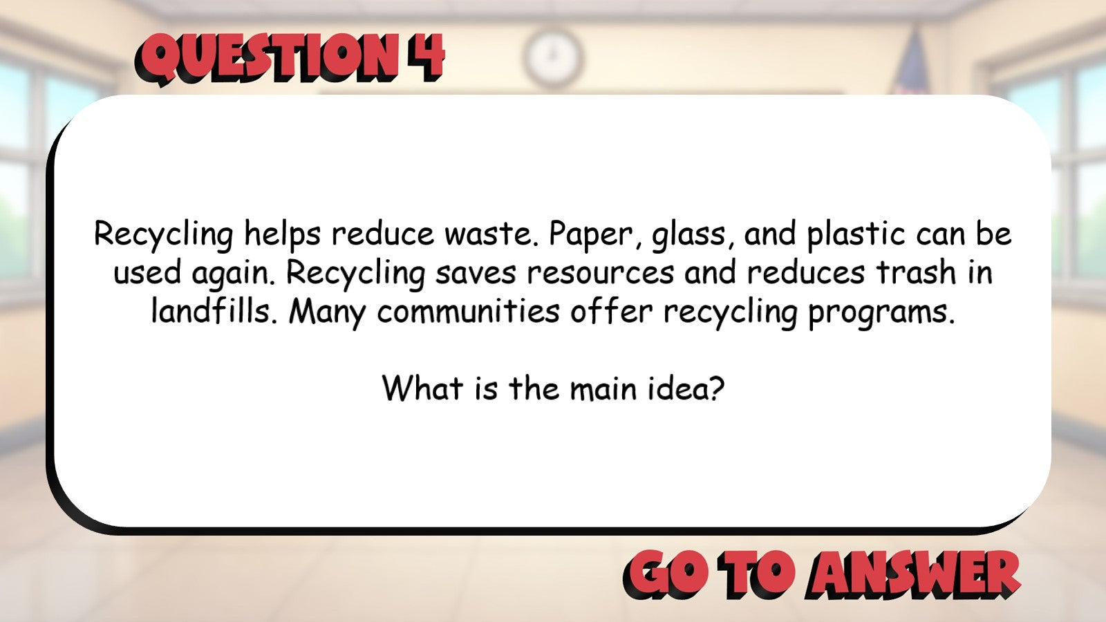 Determine Main Idea & Key Details BIG TERRIBLE GAME - No Prep Grade 3 ELA Review