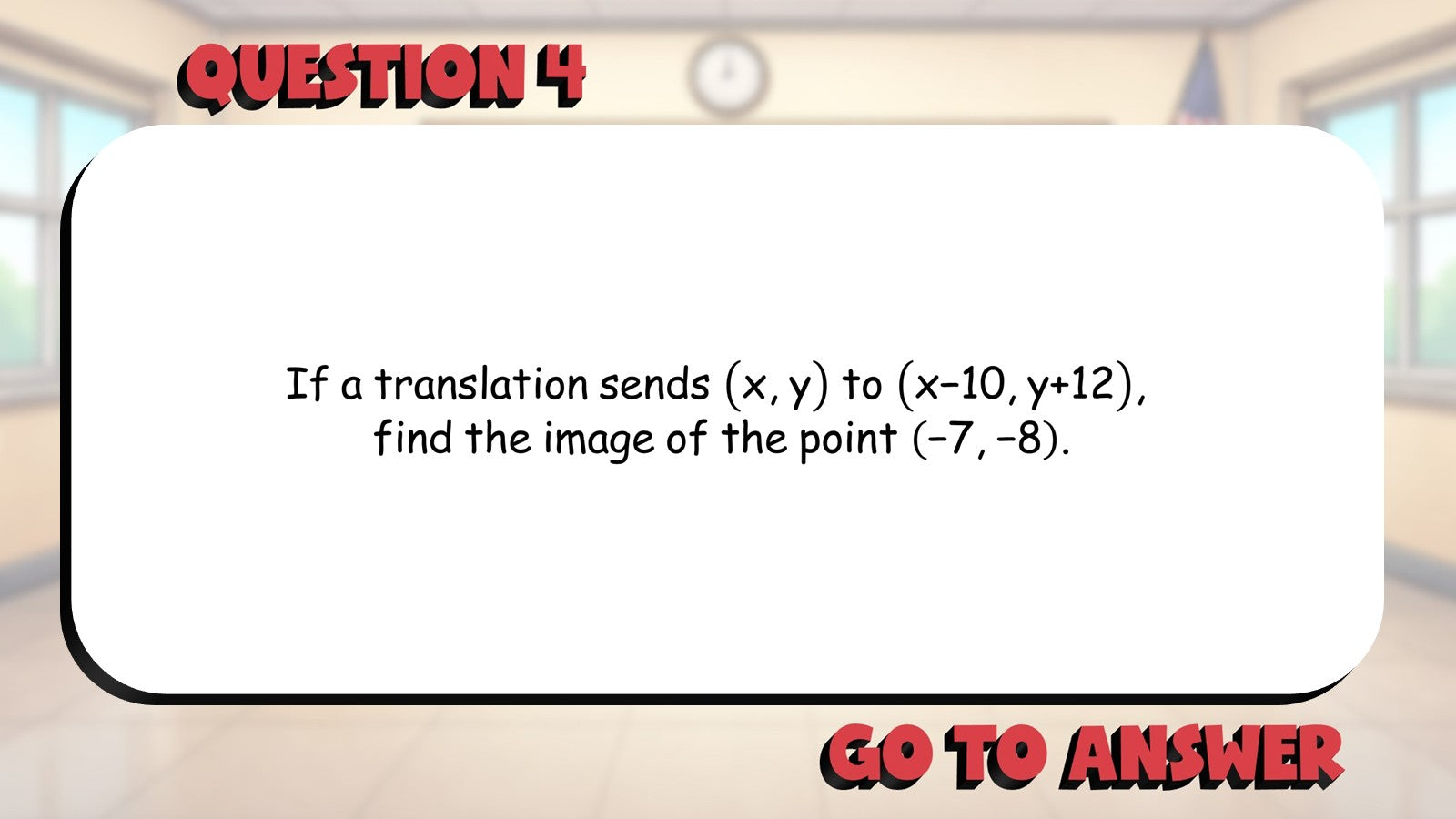 Translation Rules BIG TERRIBLE GAME - No Prep Geometry Math Review Activity