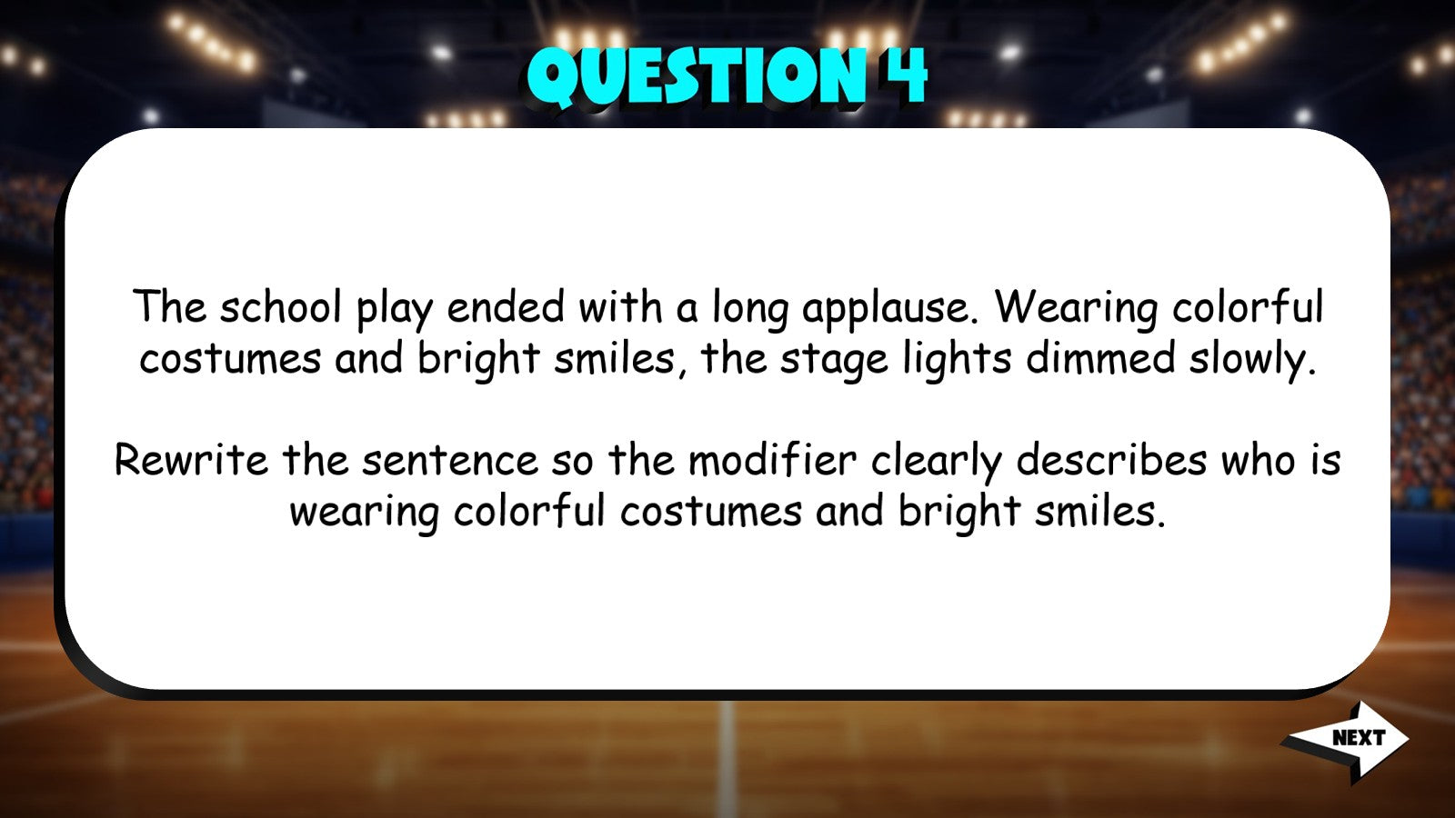 Identify Misplaced or Dangling Modifiers TRASHKETBALL ELA Game - No Prep Grade 5