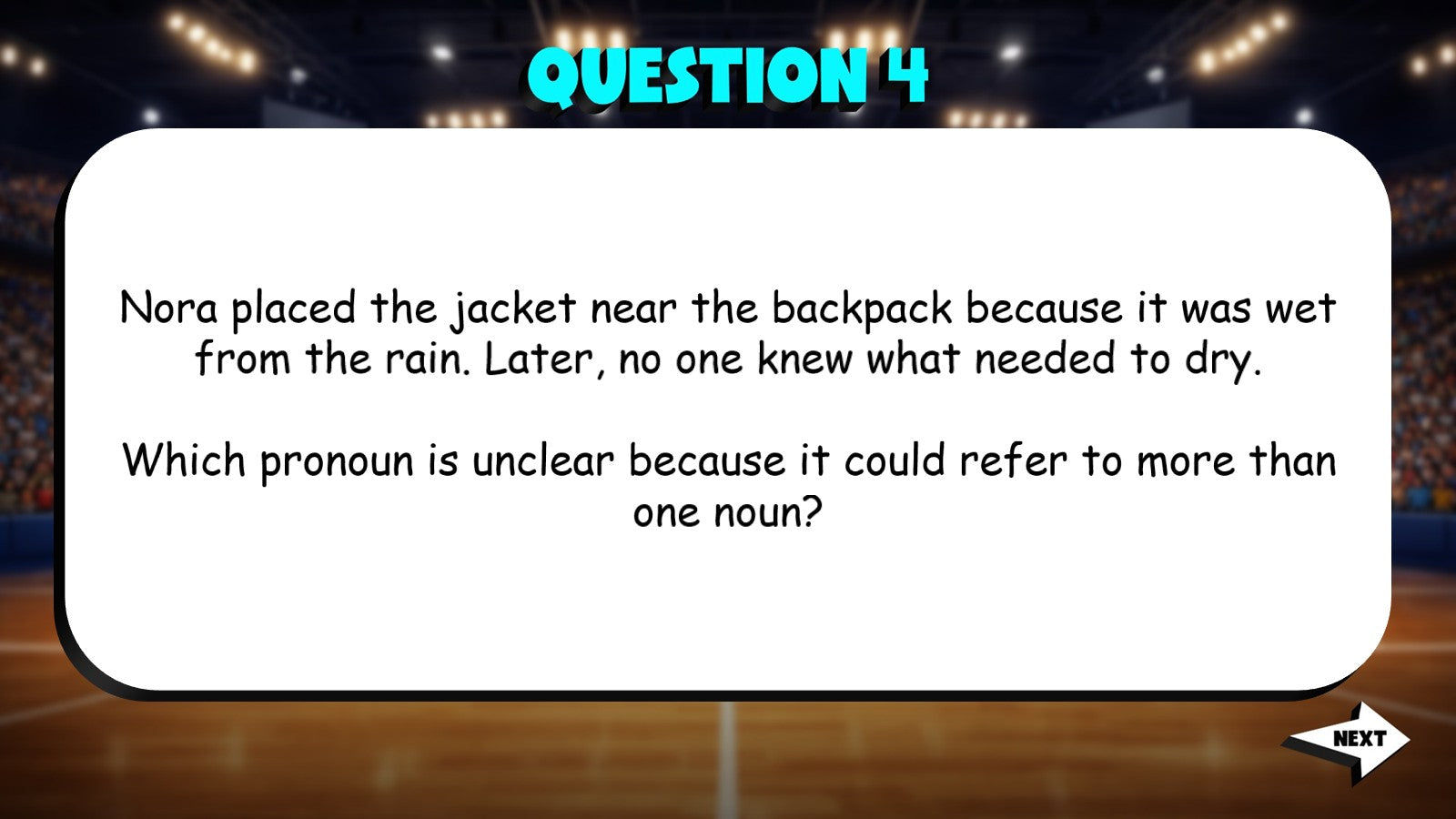 Identify Unclear or Ambiguous Pronouns TRASHKETBALL ELA Game - No Prep Grade 6