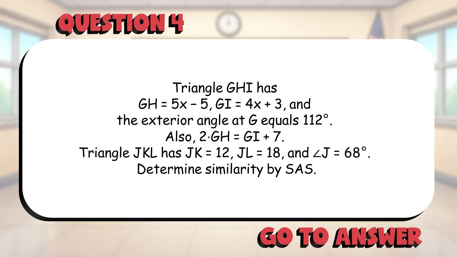 SAS Similarity BIG TERRIBLE GAME - No Prep Geometry Math Review Activity