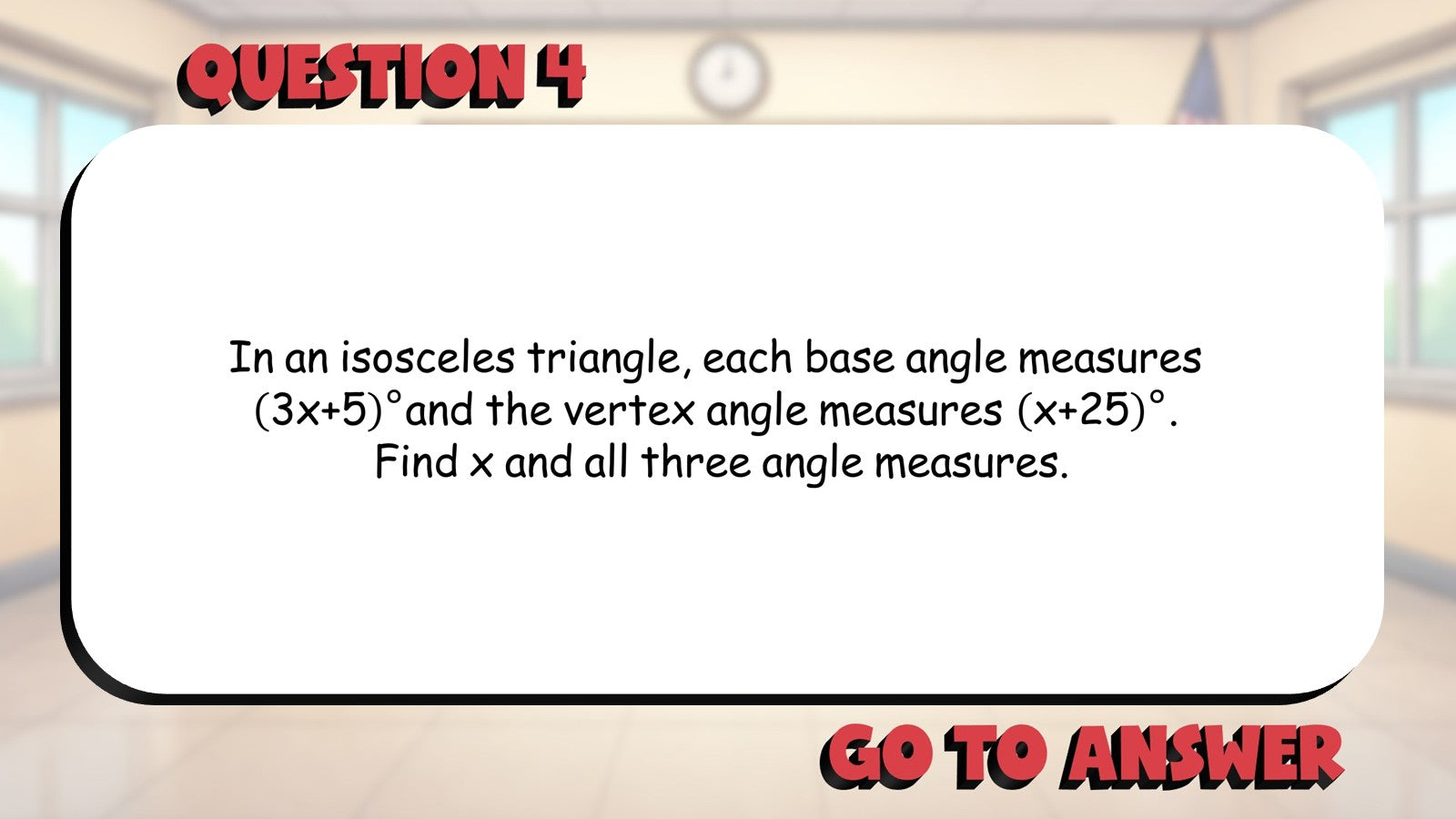 Isosceles & Equilateral Triangles BIG TERRIBLE GAME - Geometry Math Review