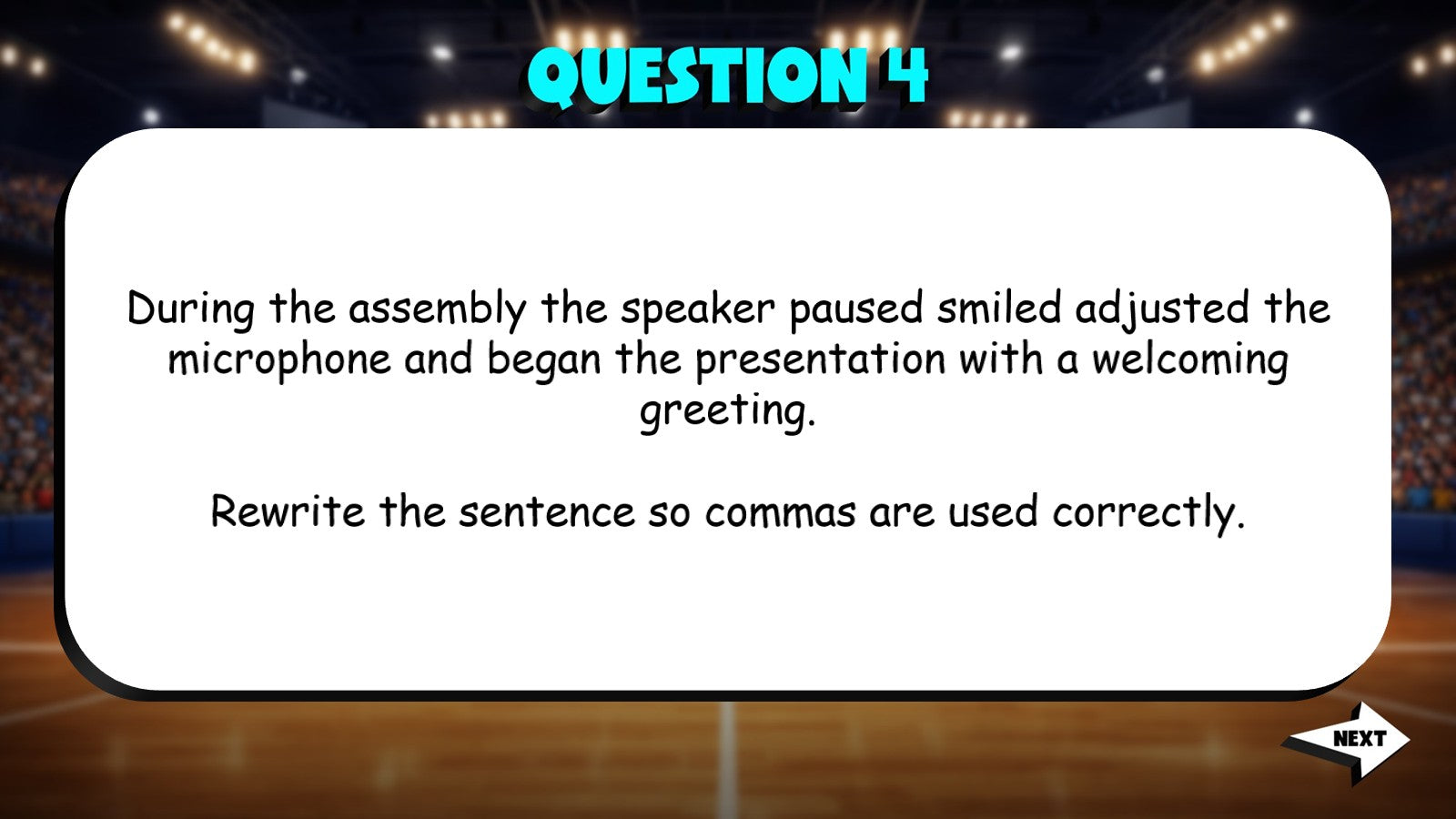 Comma Usage in Lists & Introductory Elements TRASHKETBALL ELA Game - Grade 4
