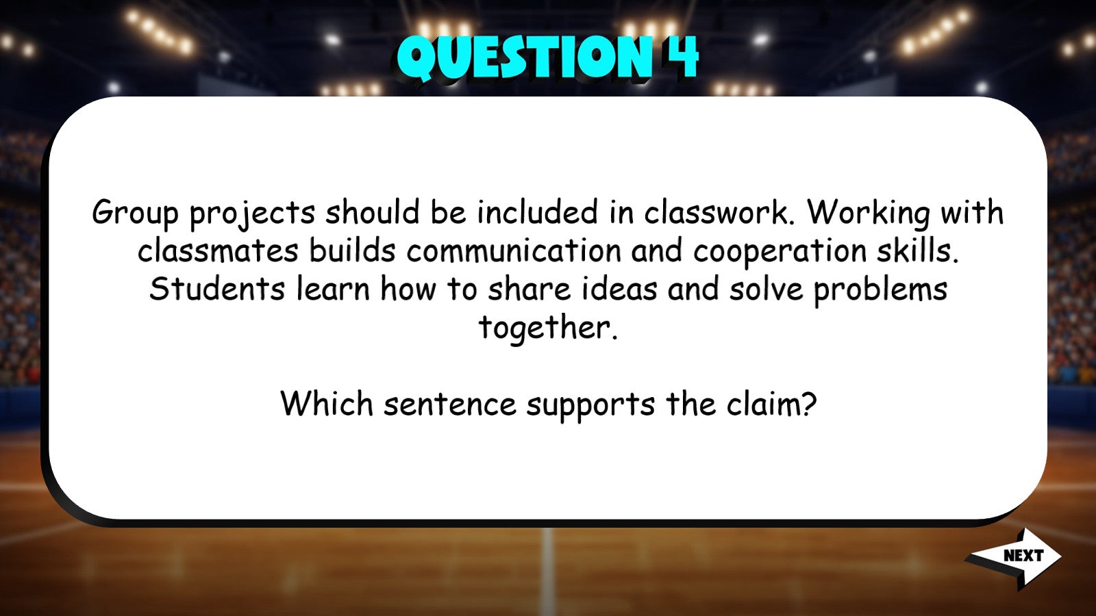 Evaluate Opinion Writing Claims & Support TRASHKETBALL ELA Game - Grade 4
