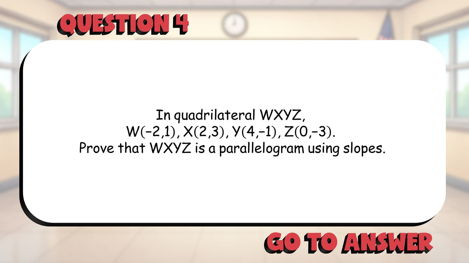 Conditions for Parallelograms BIG TERRIBLE GAME - No Prep Geometry Math Review