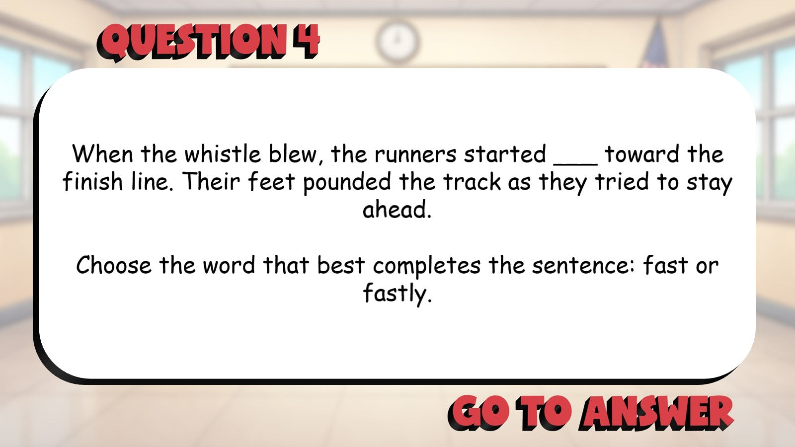 Select Adjectives & Adverbs That Fit Context BIG TERRIBLE GAME - Grade 3 ELA