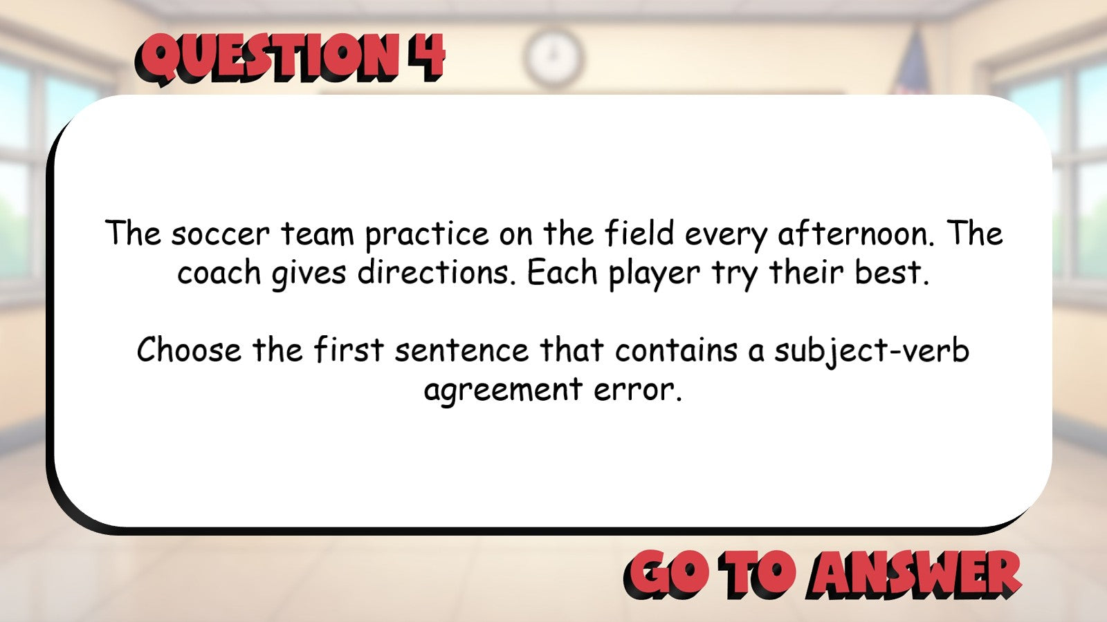 Identify Agreement Errors BIG TERRIBLE GAME - No Prep Grade 3 ELA Review