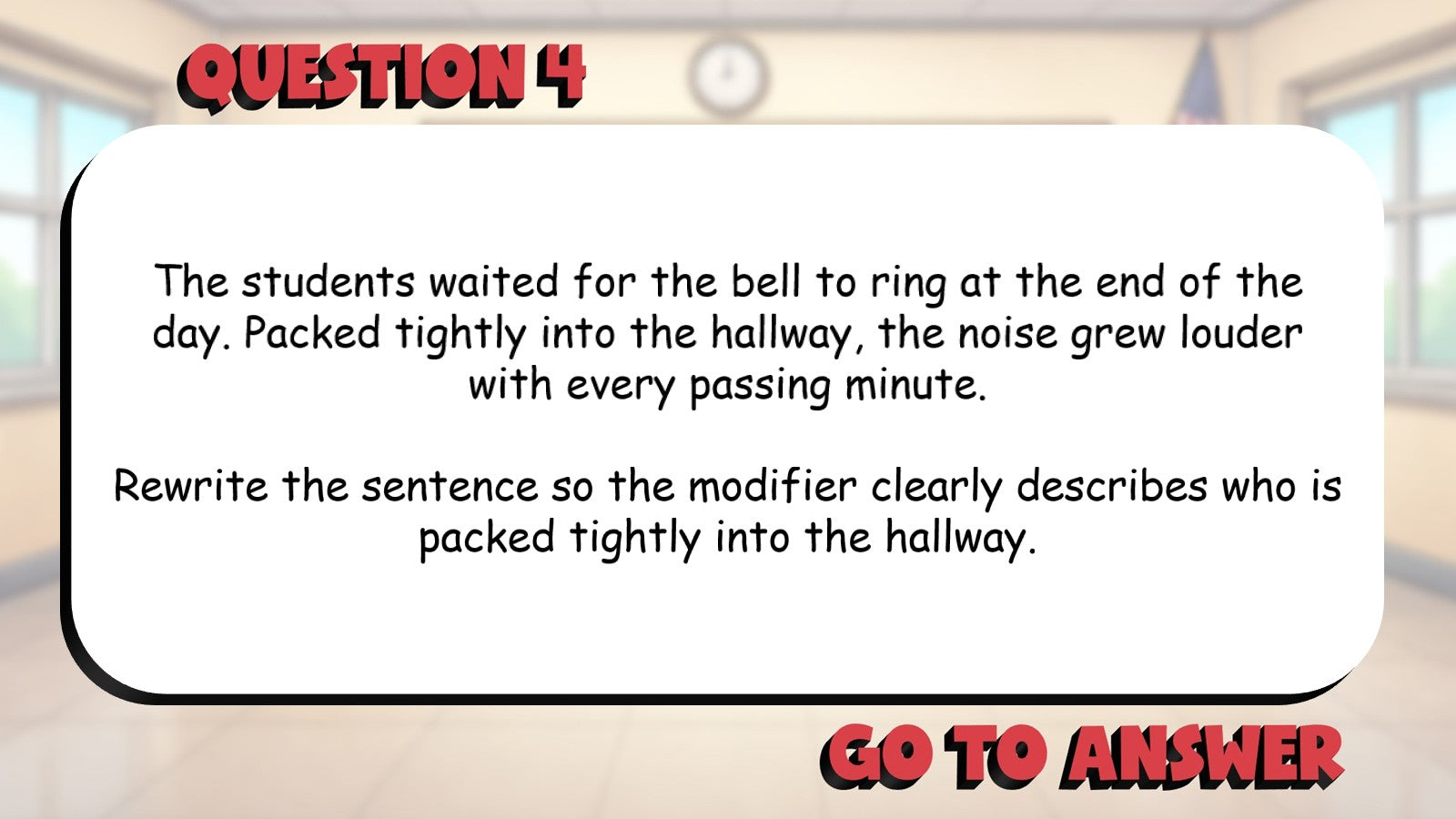 Identify Misplaced or Dangling Modifiers BIG TERRIBLE GAME - Grade 5 ELA Review