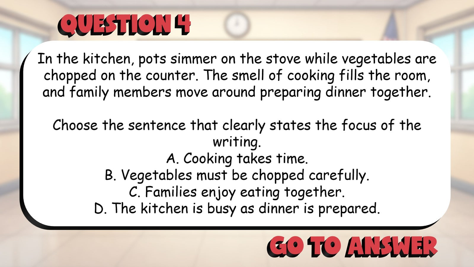 Identify Clear Topic Sentences BIG TERRIBLE GAME - No Prep Grade 4 ELA Review