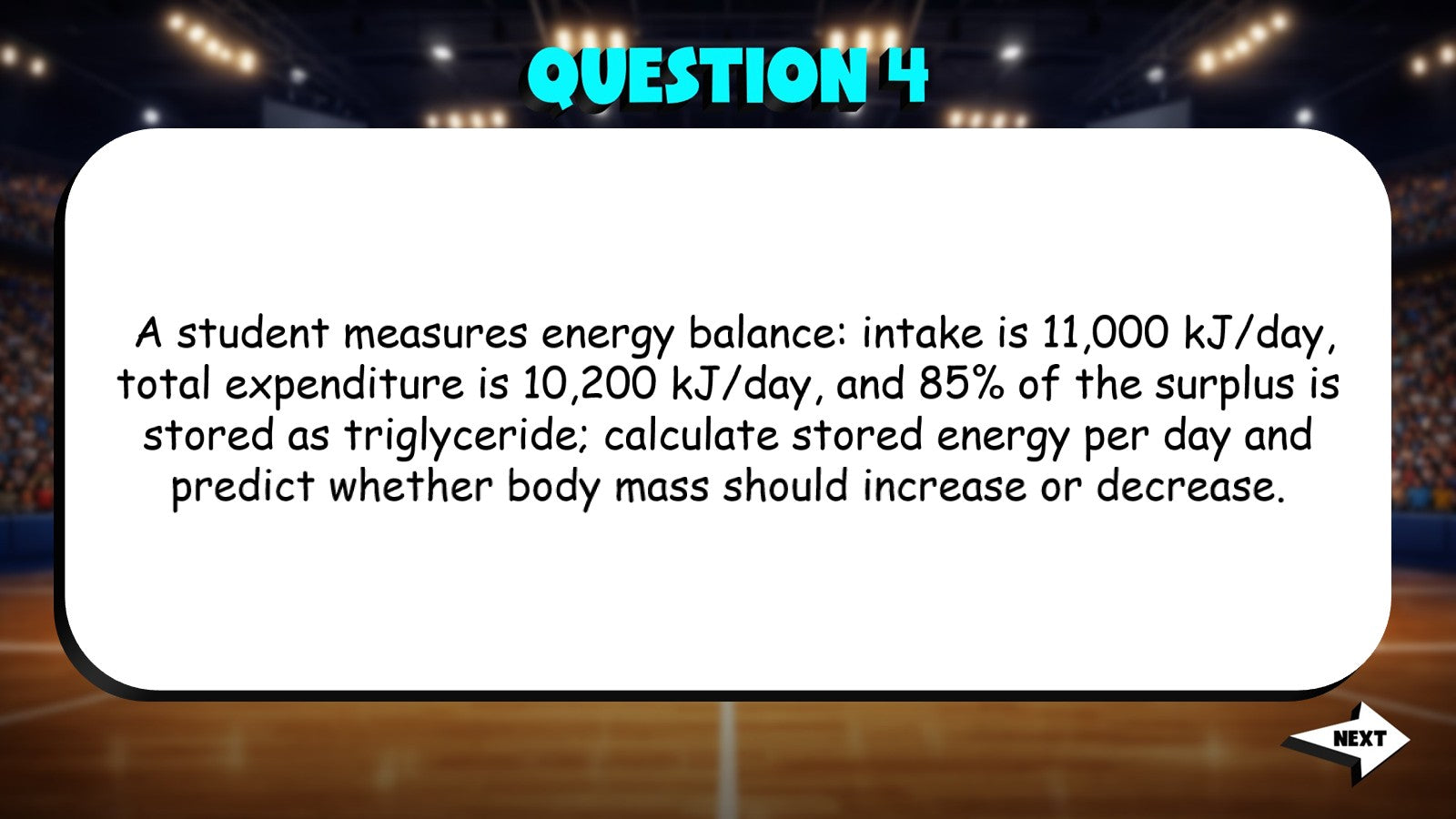 Digestion, Metabolism & Energy Balance TRASHKETBALL Science Game - AP Biology