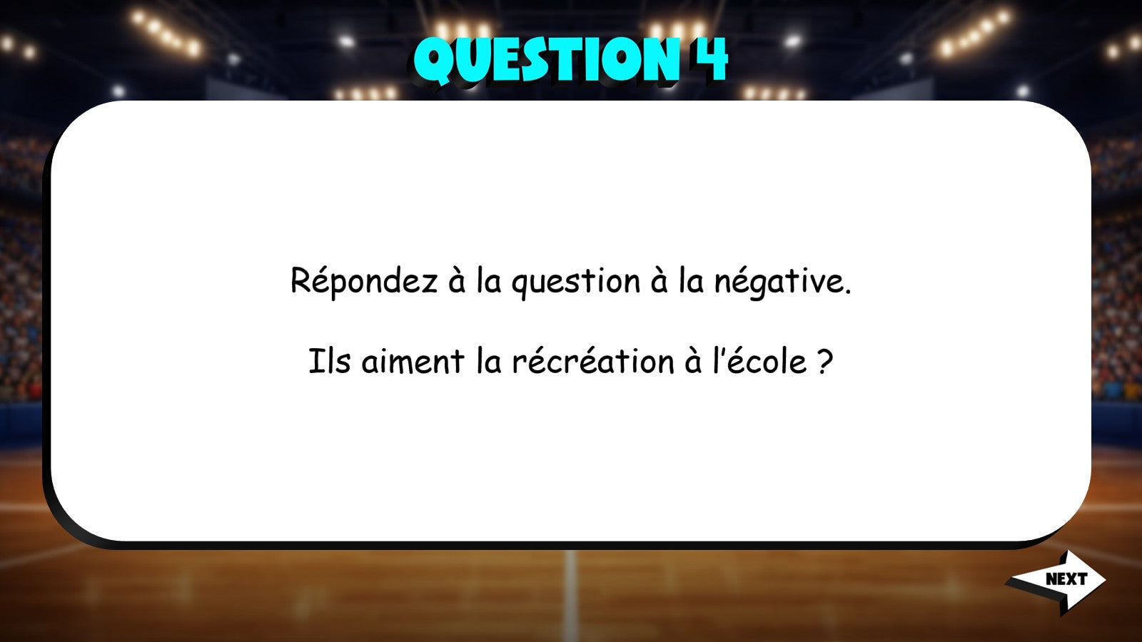 Answer the Question - School Subjects & Activities TRASHKETBALL Game - French