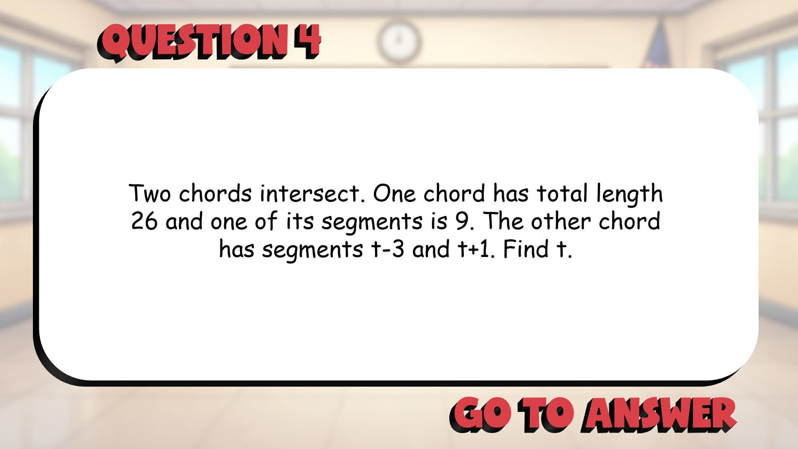 Chord Chord Power Theorem BIG TERRIBLE GAME - No Prep Geometry Math Review