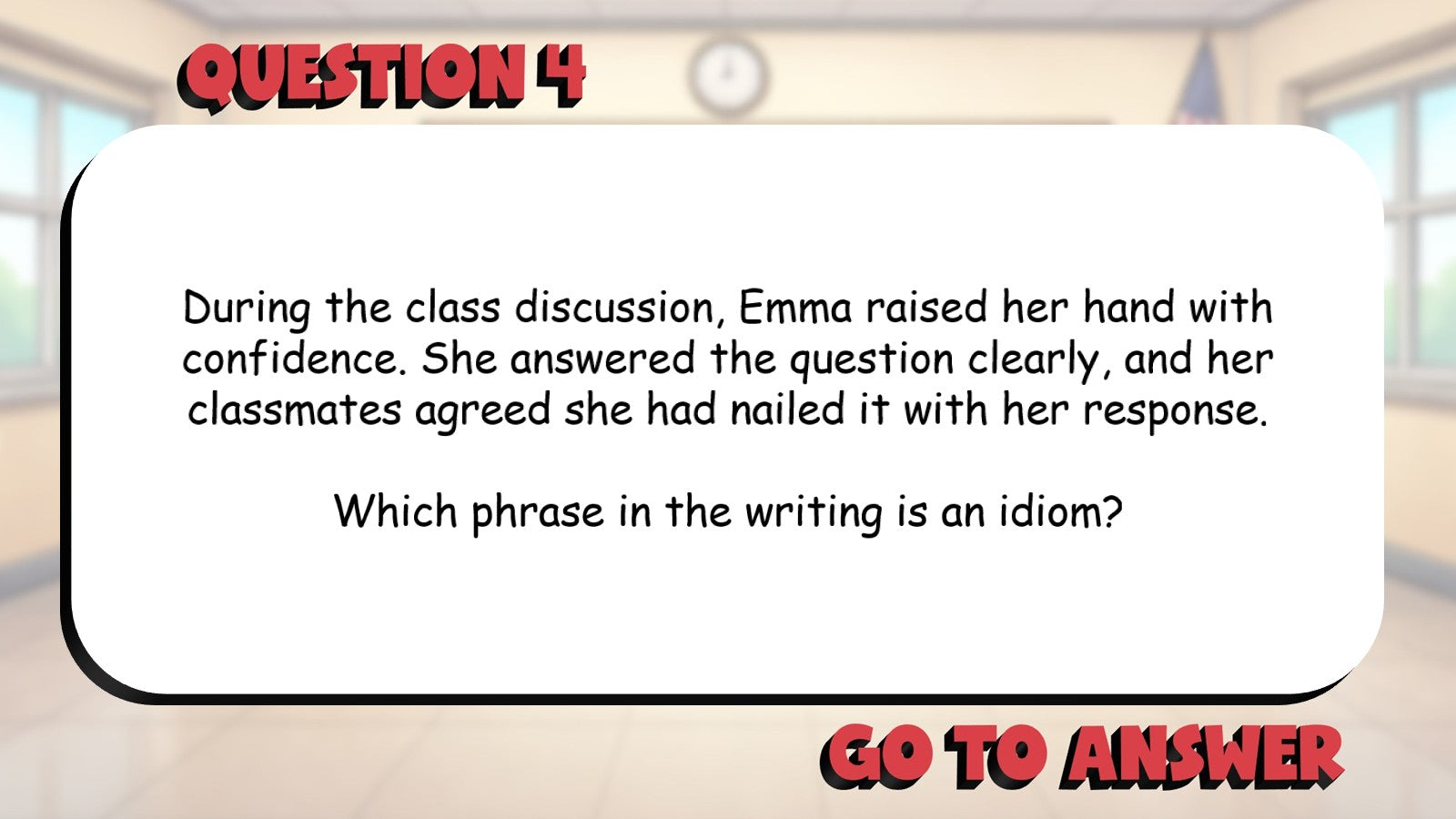 Identify Idioms in Sentences BIG TERRIBLE GAME - No Prep Grade 4 ELA Review