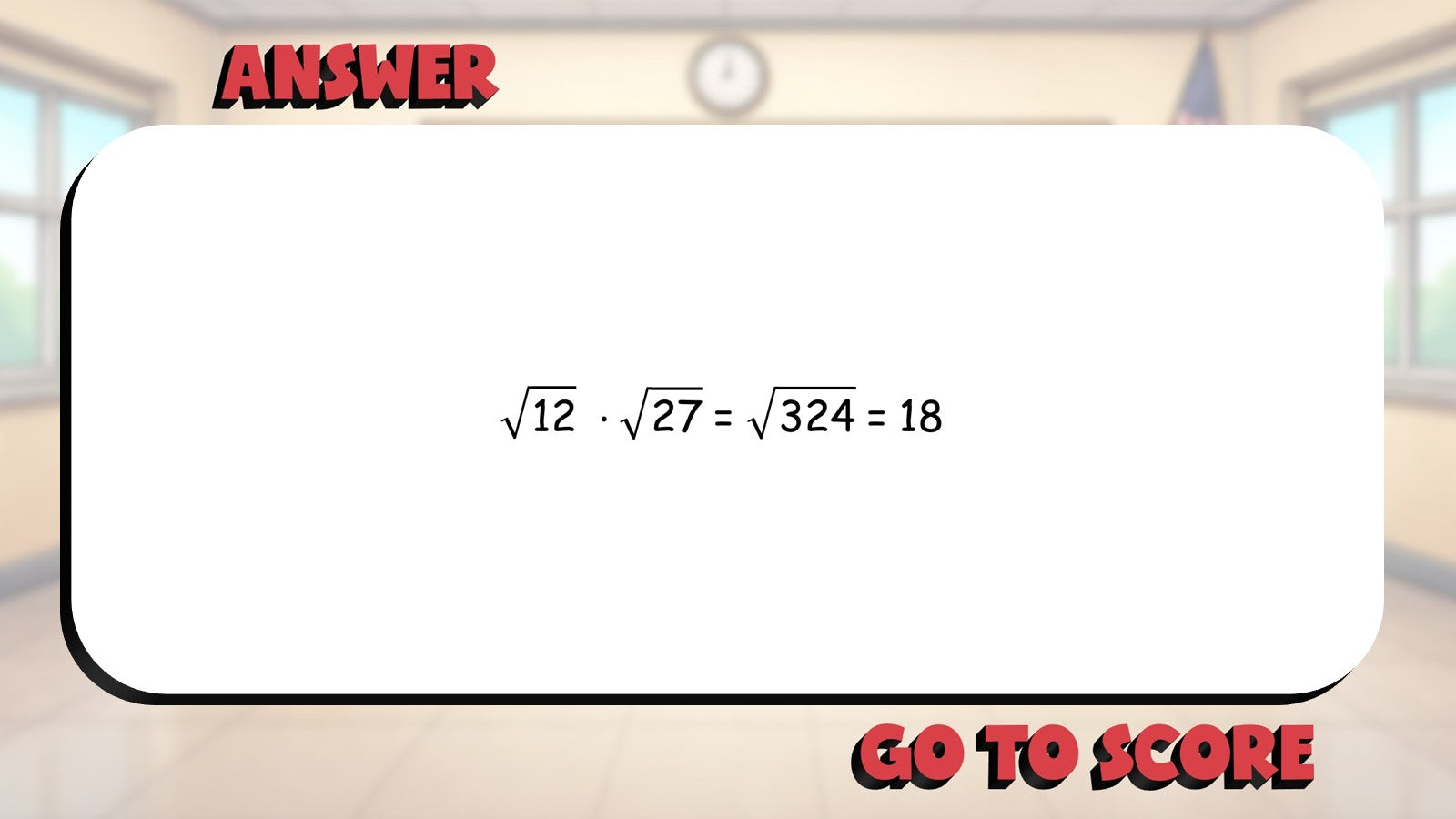Simplifying Square Roots BIG TERRIBLE GAME - No Prep Algebra 1 Math Review