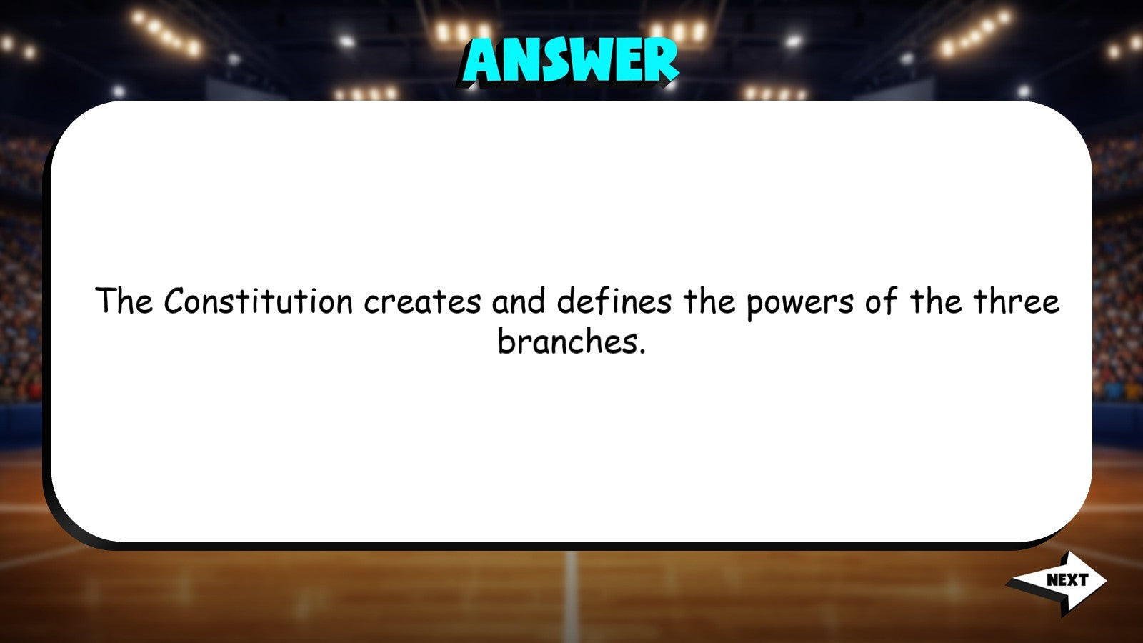 Separation of Powers TRASHKETBALL Socials Game - No Prep Grade 3 Review Activity