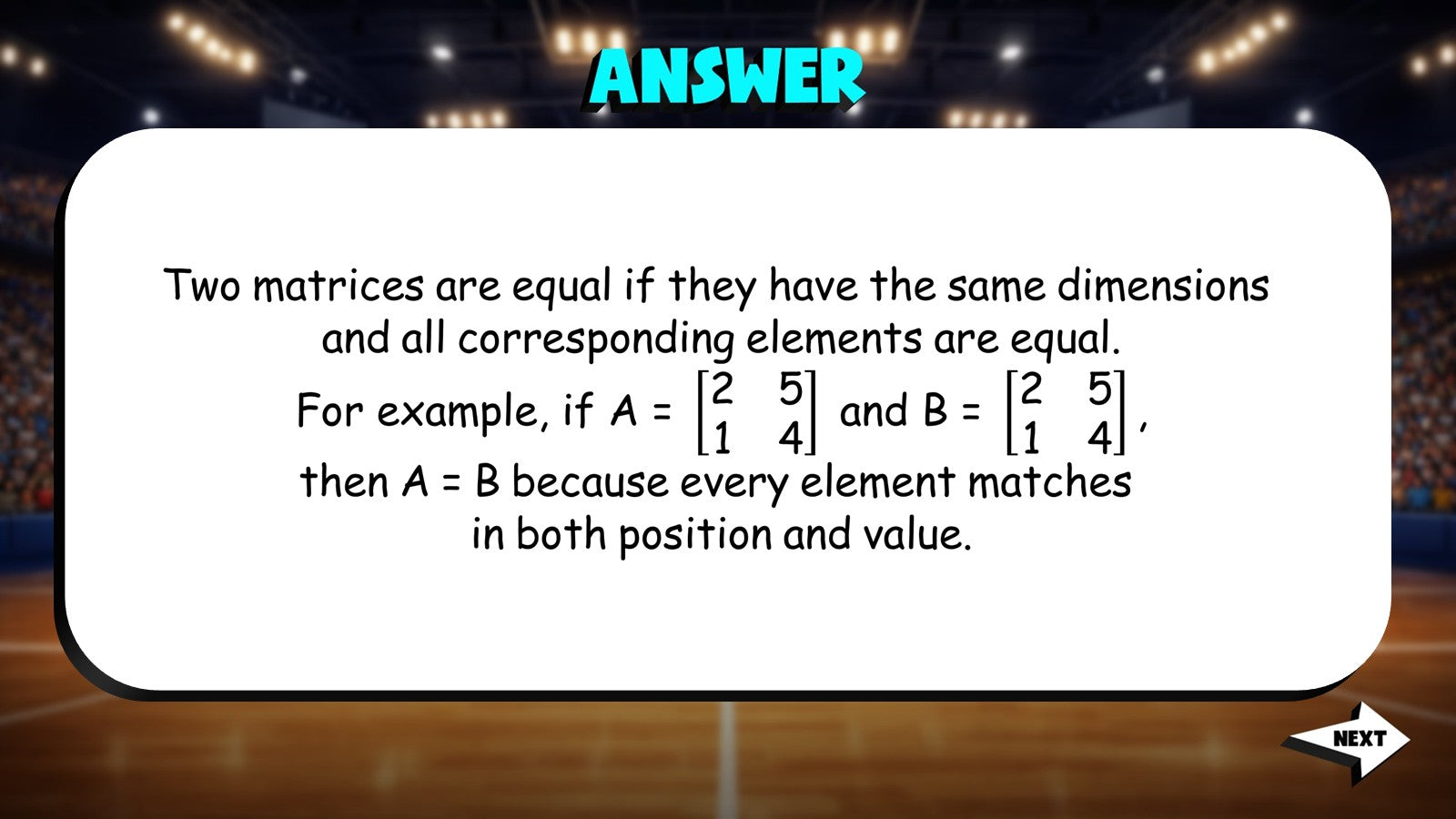 Matrix Definitions TRASHKETBALL Math Game - No Prep Algebra 2 Review Activity
