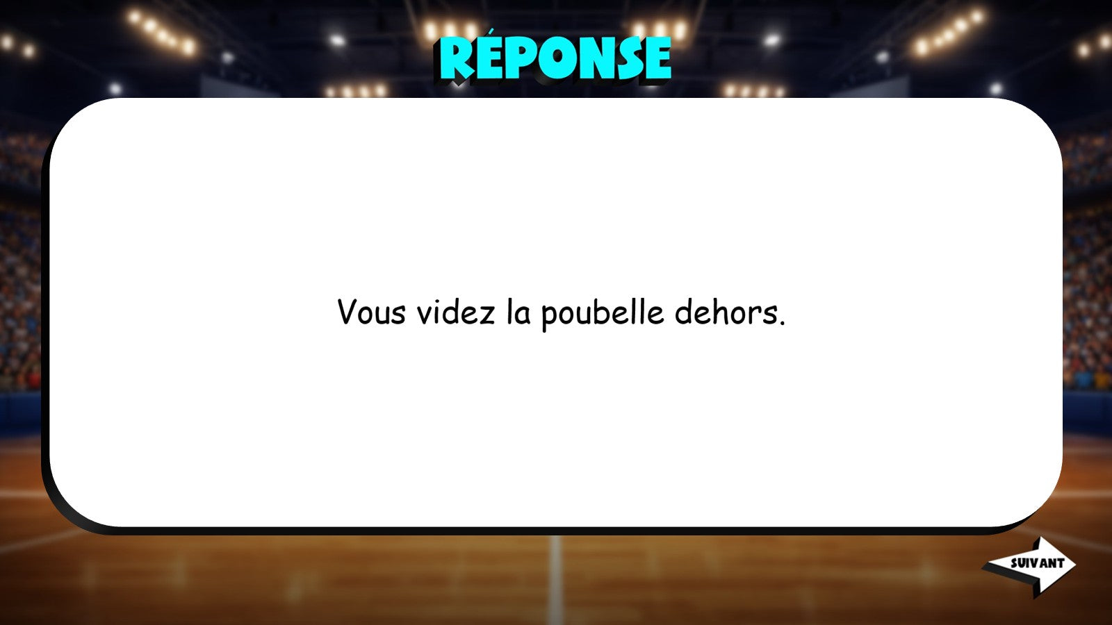 Fill In The Verb - Household Objects TRASHKETBALL French Game - No Prep Exercise