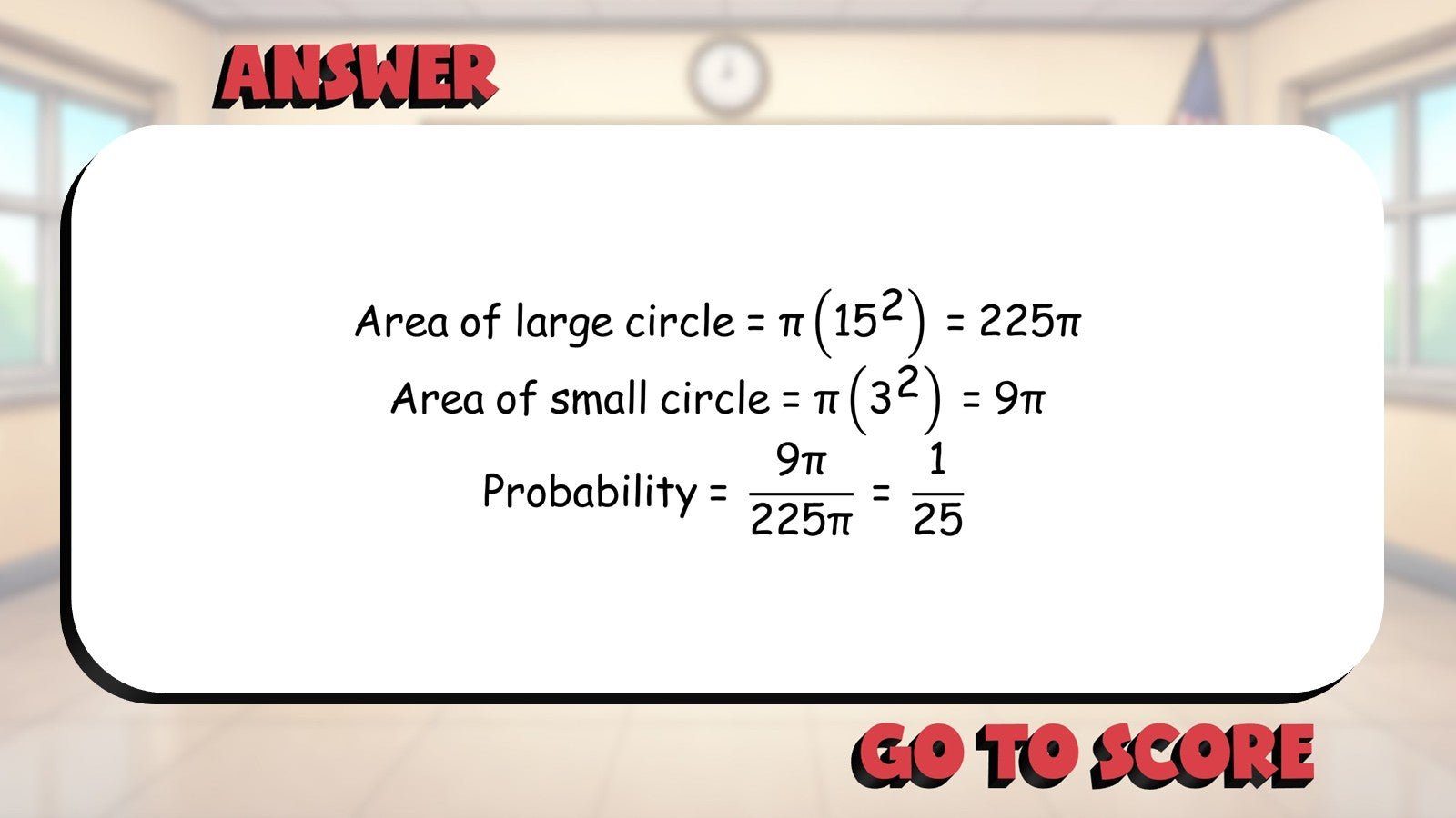 Probability with Area BIG TERRIBLE GAME - No Prep Geometry Math Review Activity