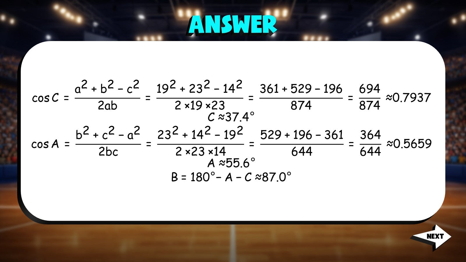 Law of Cosines TRASHKETBALL Math Game - No Prep Algebra 2 Review Activity