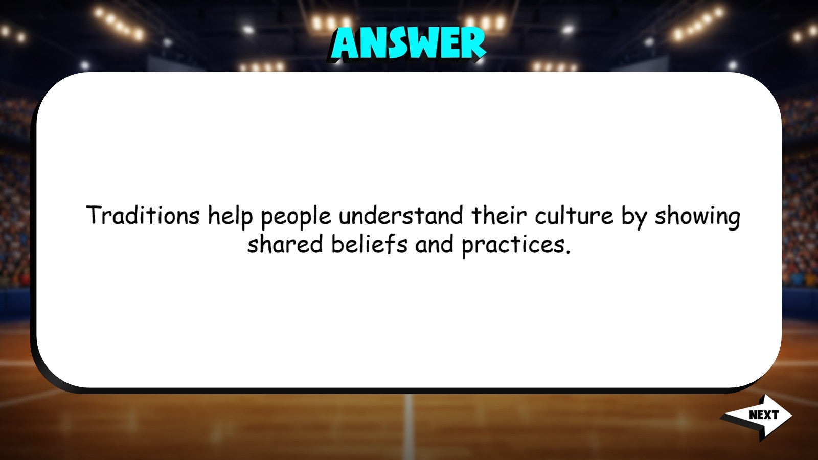 What Are Traditions TRASHKETBALL Socials Game - No Prep Grade 3 Review Activity