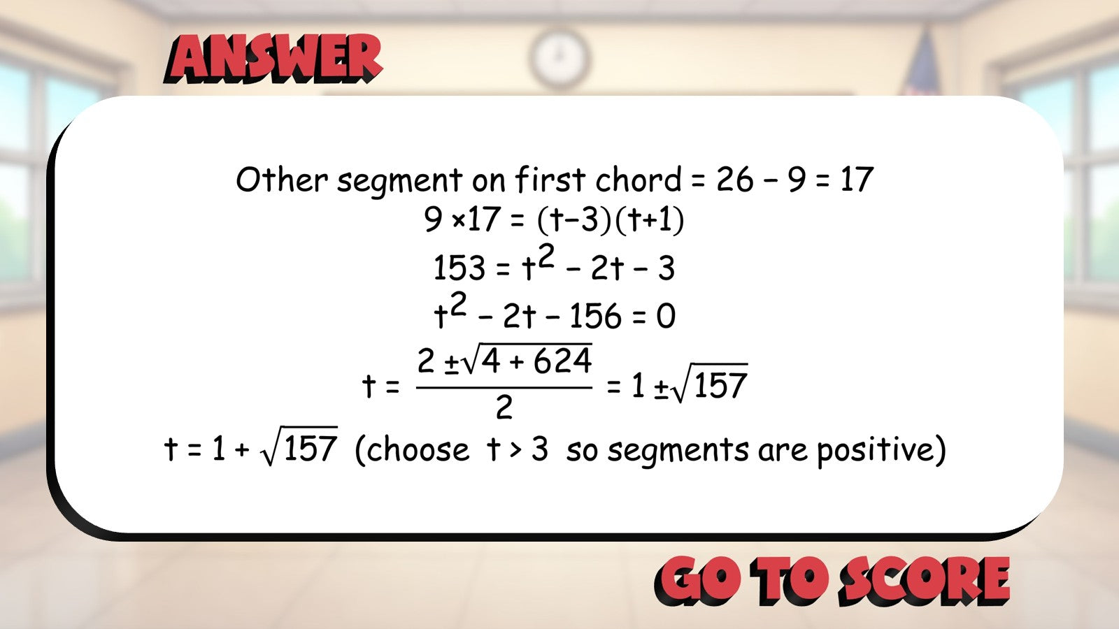 Chord Chord Power Theorem BIG TERRIBLE GAME - No Prep Geometry Math Review