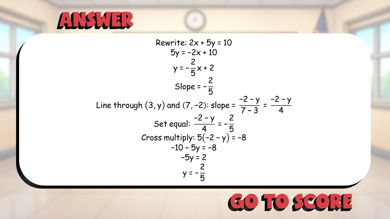Slopes of Lines BIG TERRIBLE GAME - No Prep Geometry Math Review Activity