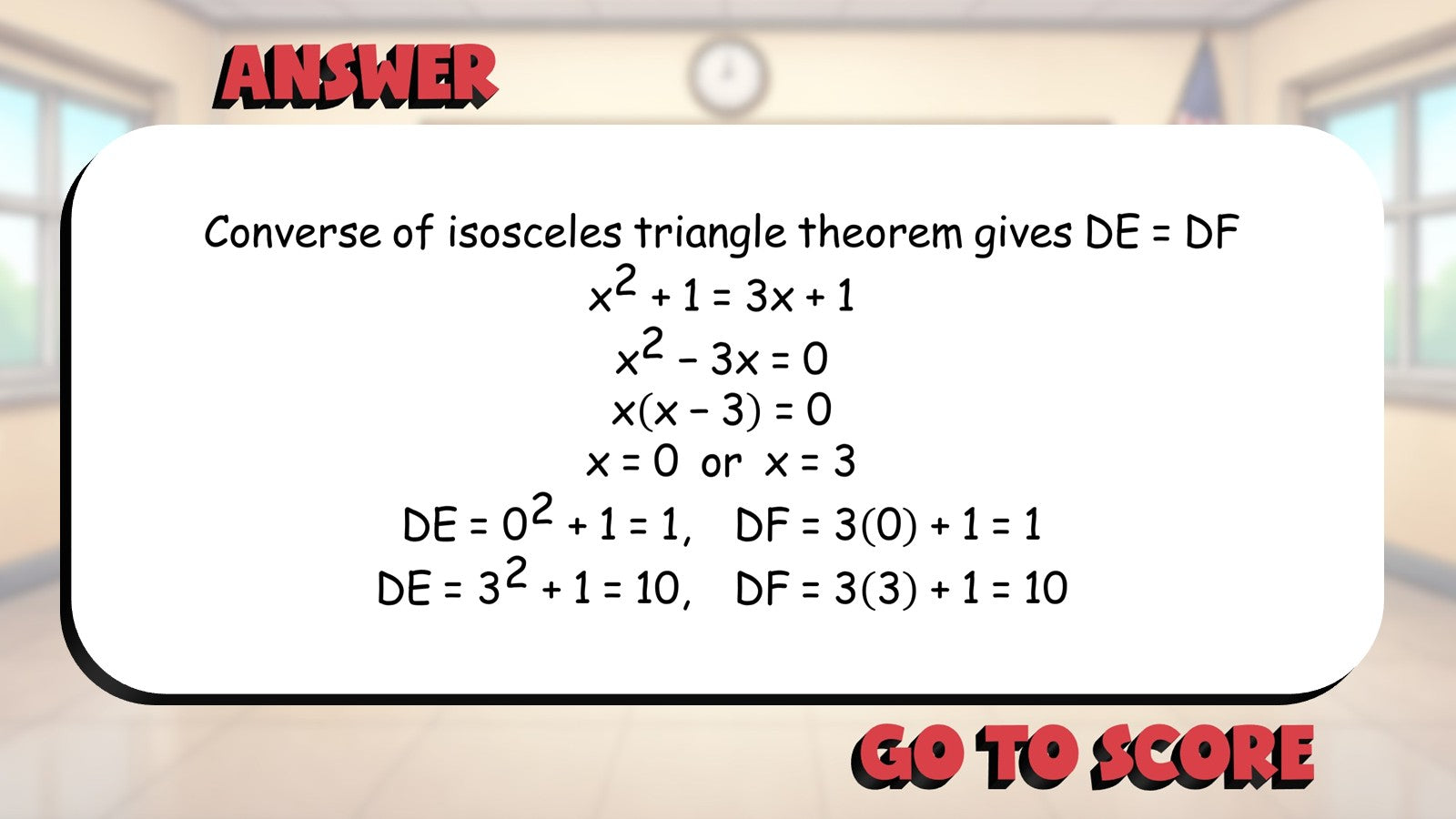 Converse of Isosceles Triangle Theorem BIG TERRIBLE GAME - Geometry Math Review