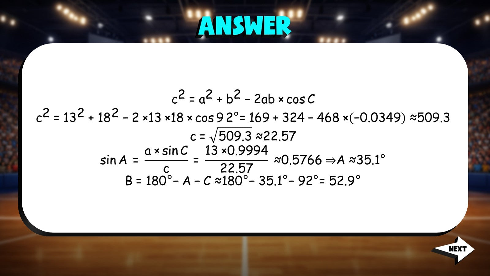 Law of Cosines Non Right Triangles TRASHKETBALL Math Game - No Prep Algebra 2