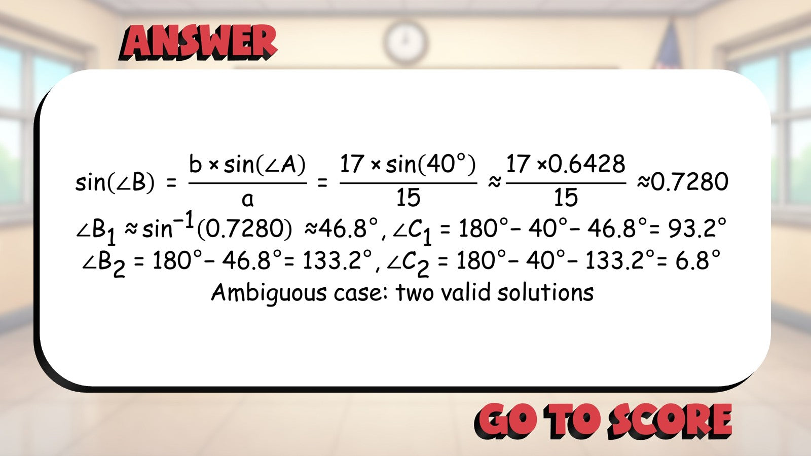 Law of Sines BIG TERRIBLE GAME - No Prep Algebra 2 Math Review Activity