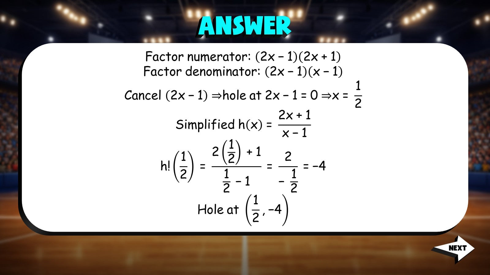 Holes in Rational Functions TRASHKETBALL Math Game - No Prep Algebra 2 Review