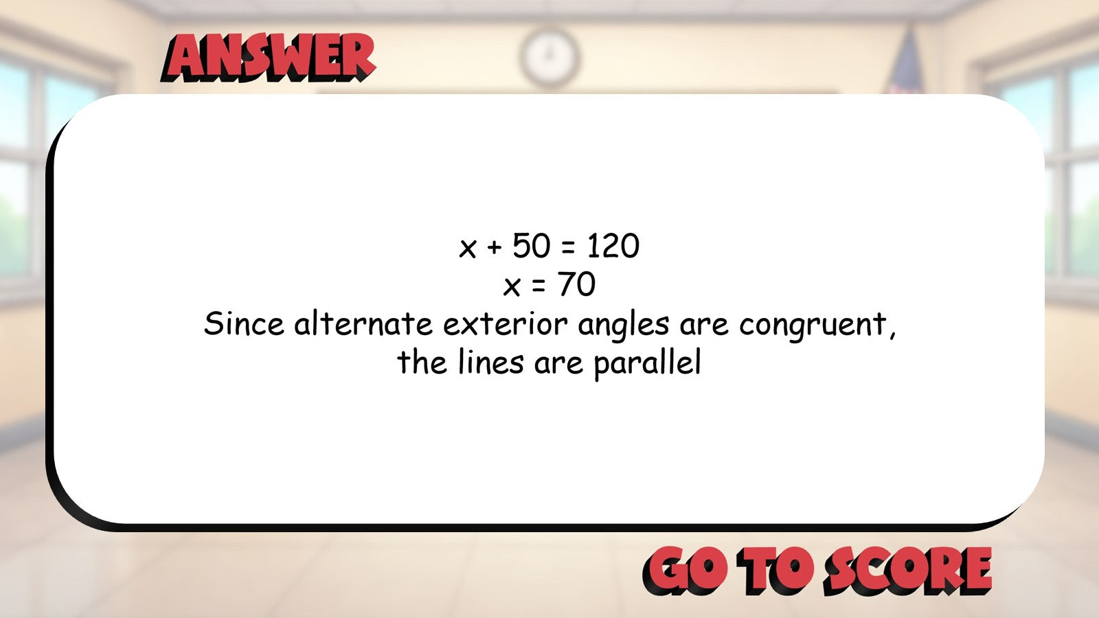 Converse Angle Theorems BIG TERRIBLE GAME - No Prep Geometry Math Review