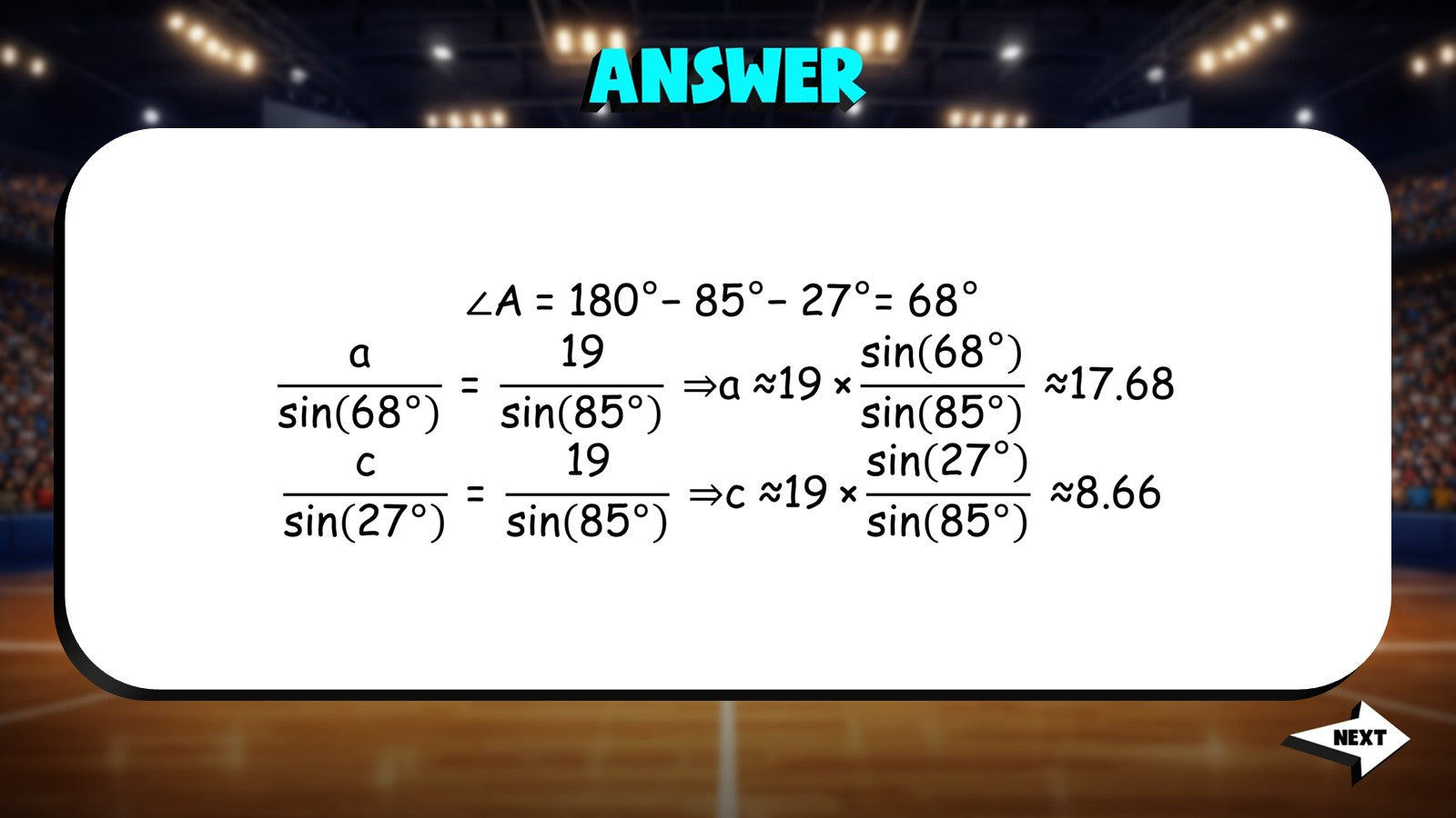 Law of Sines TRASHKETBALL Math Game - No Prep Algebra 2 Review Activity