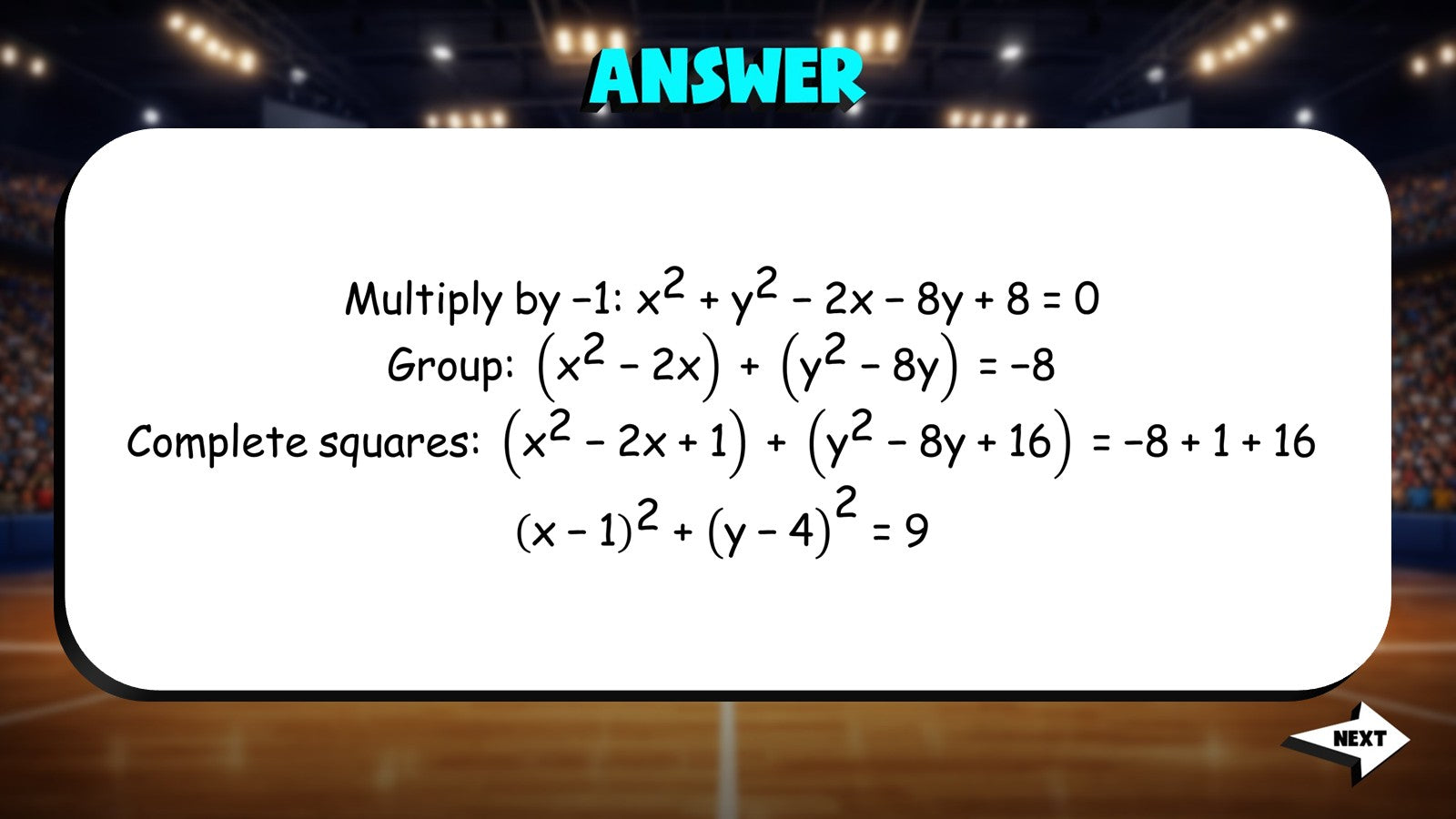 Completing the Square for Circles TRASHKETBALL Math Game - No Prep Algebra 2