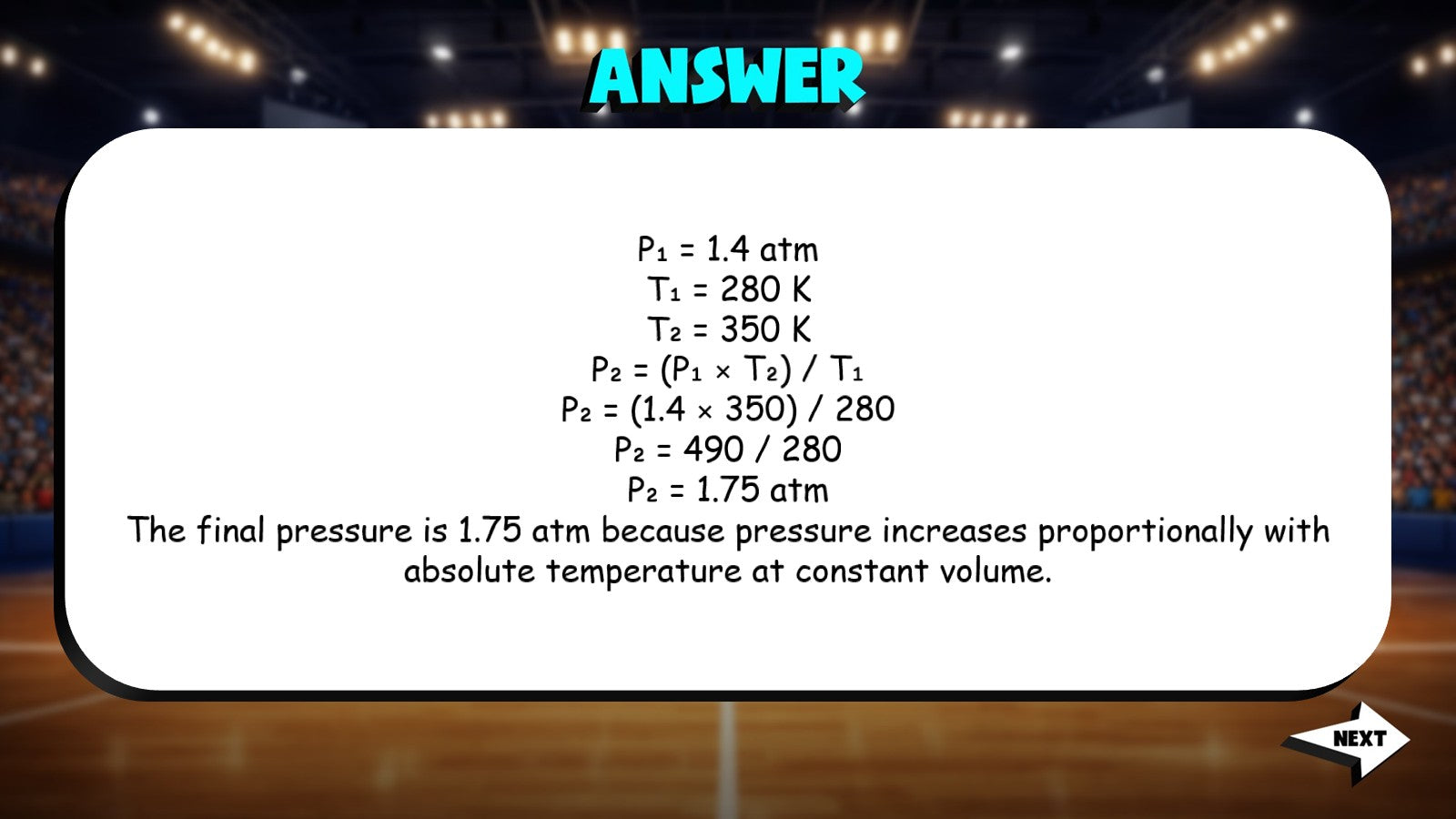 Gay Lussac’s Law Calculations TRASHKETBALL Science Game - No Prep Chemistry